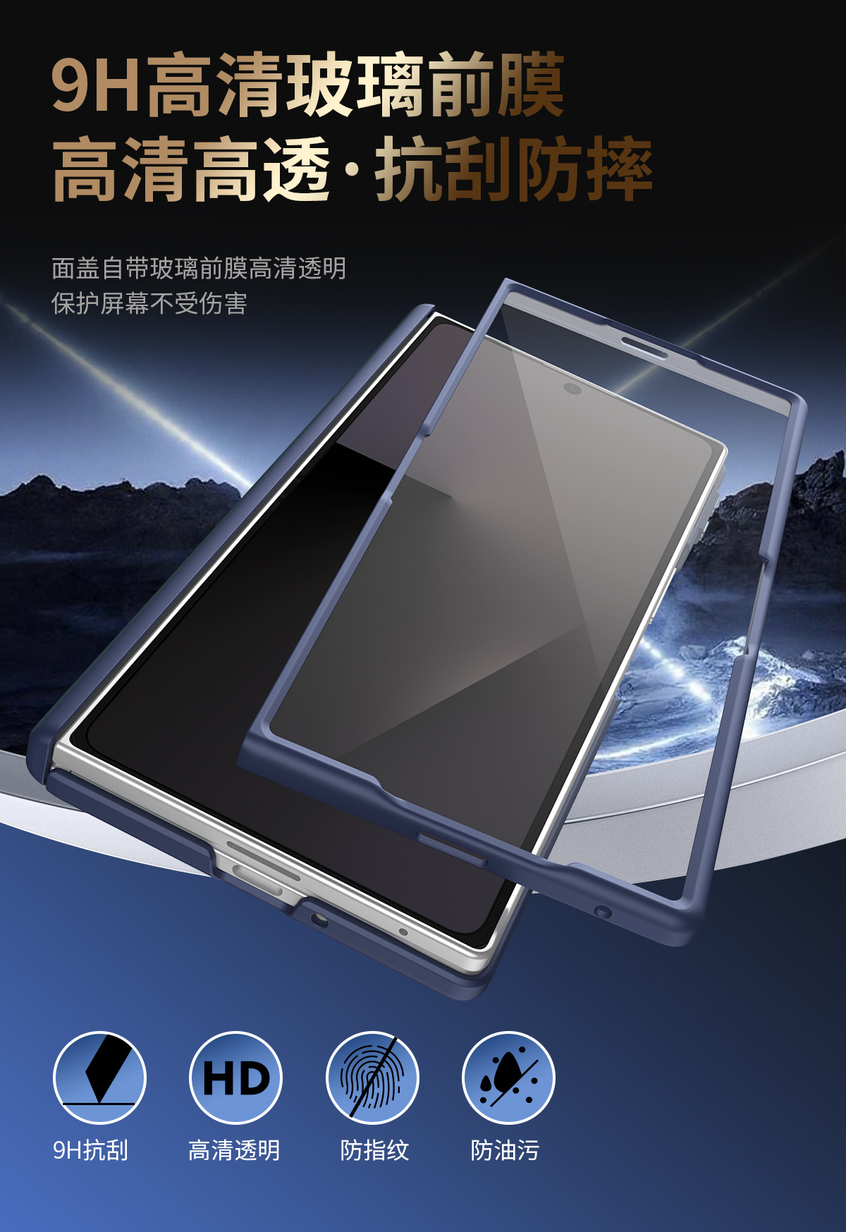 Compatible with Samsung Z Fold8U phone case 7/6 smart shortcut keys vegan leather 5/4 case film hinge full coverage protection