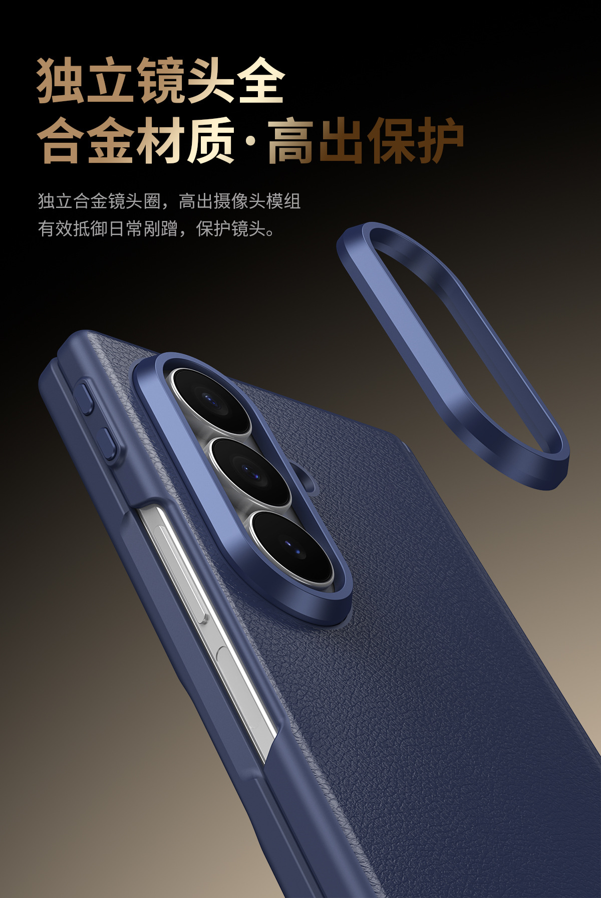 Compatible with Samsung Z Fold8U phone case 7/6 smart shortcut keys vegan leather 5/4 case film hinge full coverage protection