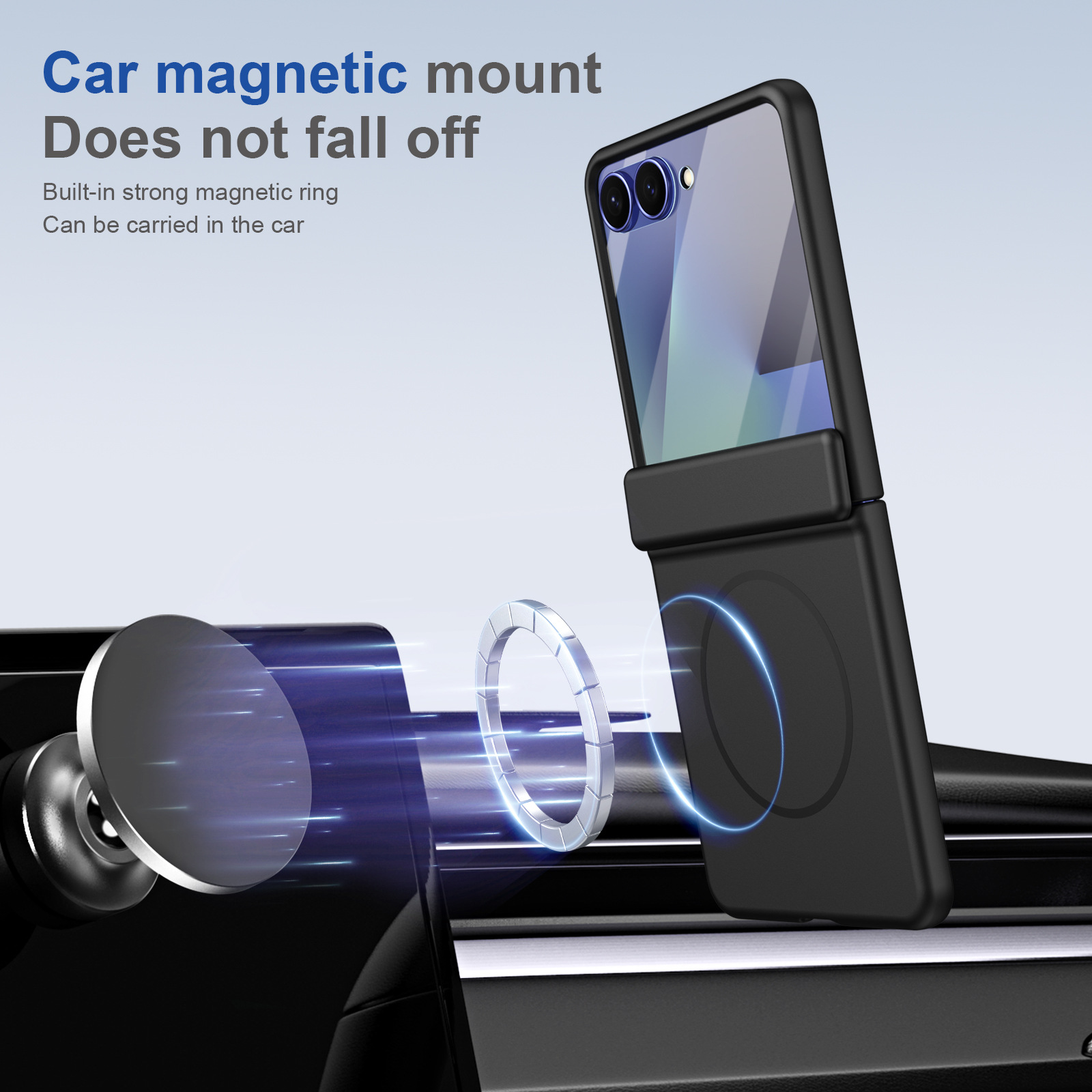 Compatible with Samsung ZFlip 8/7 phone case, 6/5cm wireless charging, magnetic clasp, central axis case, full coverage, 4/3cm ultra-thin protective case.