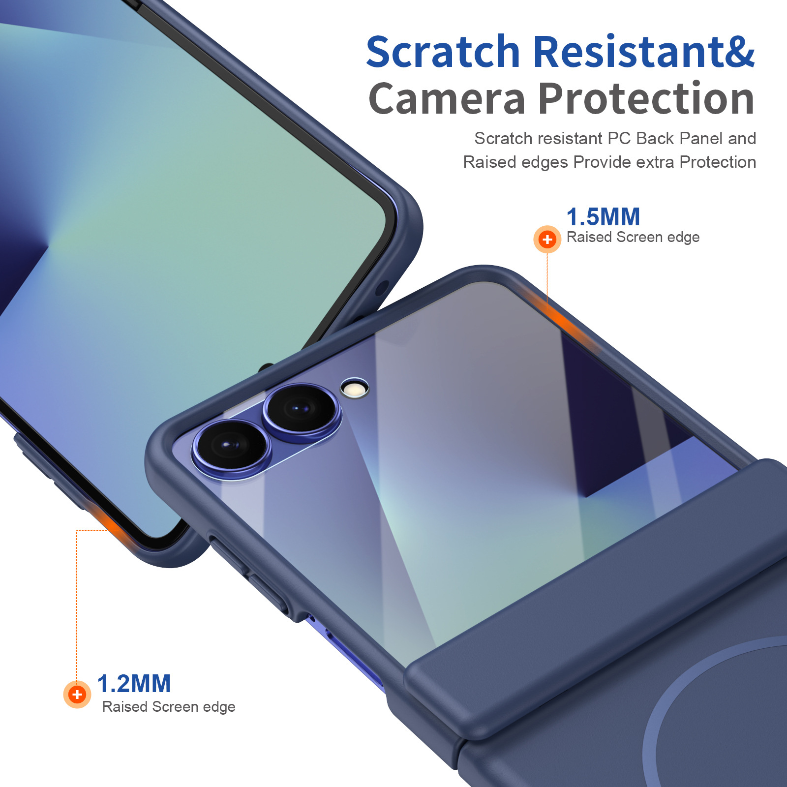 Compatible with Samsung ZFlip 8/7 phone case, 6/5cm wireless charging, magnetic clasp, central axis case, full coverage, 4/3cm ultra-thin protective case.