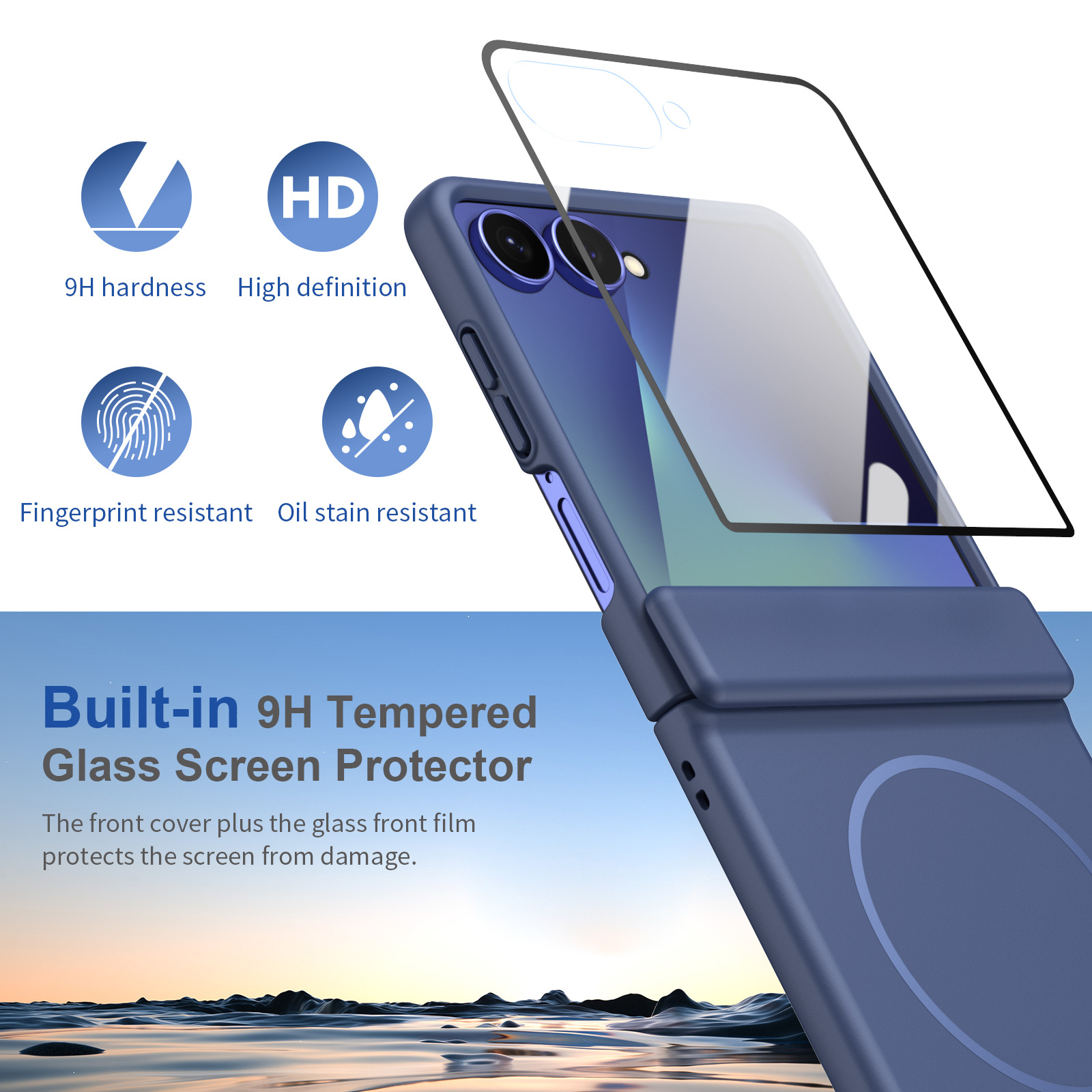 Compatible with Samsung ZFlip 8/7 phone case, 6/5cm wireless charging, magnetic clasp, central axis case, full coverage, 4/3cm ultra-thin protective case.