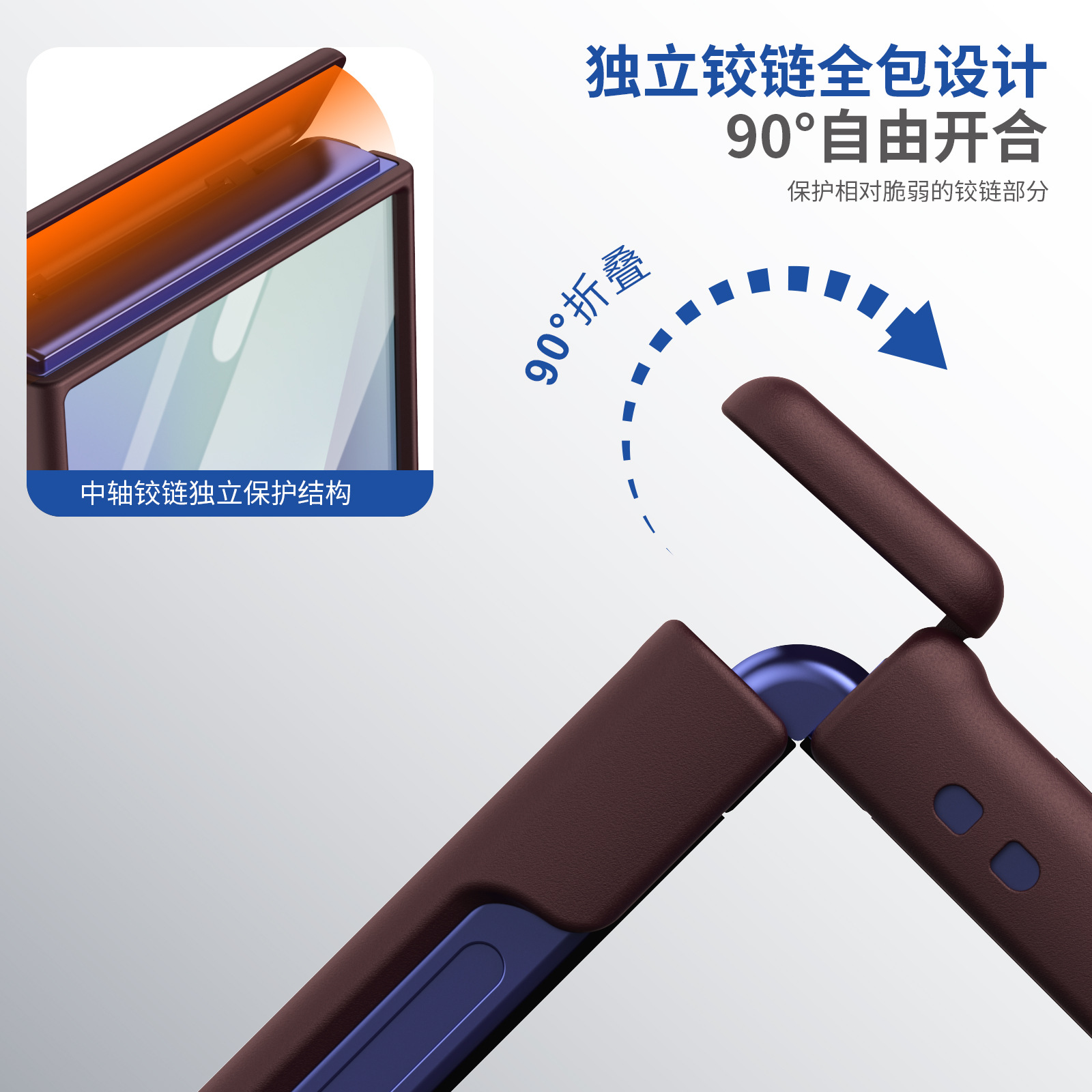Compatible with Samsung ZFlip 8/7 phone case, 6/5cm wireless charging, magnetic clasp, central axis case, full coverage, 4/3cm ultra-thin protective case.