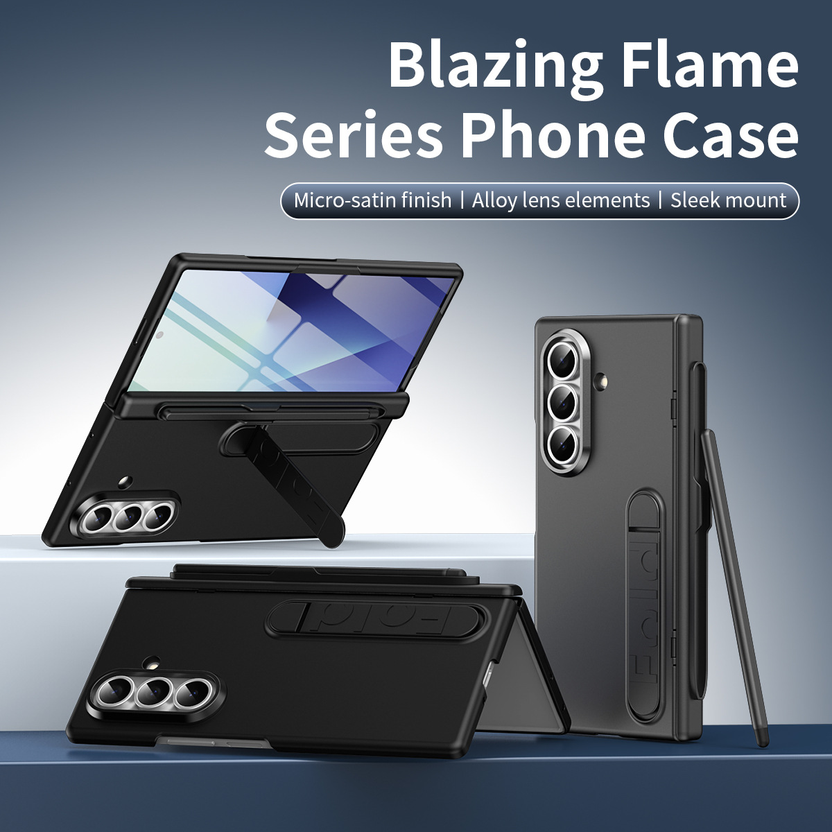 Compatible with Samsung Z Fold8/7/6 phone case, pen slot, pen holder, hinge, full-coverage protective case.