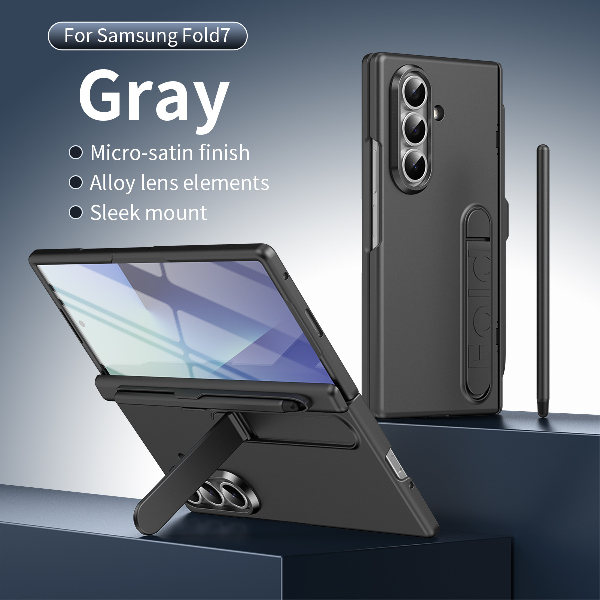 Compatible with Samsung Z Fold8/7/6 phone case, pen slot, pen holder, hinge, full-coverage protective case.