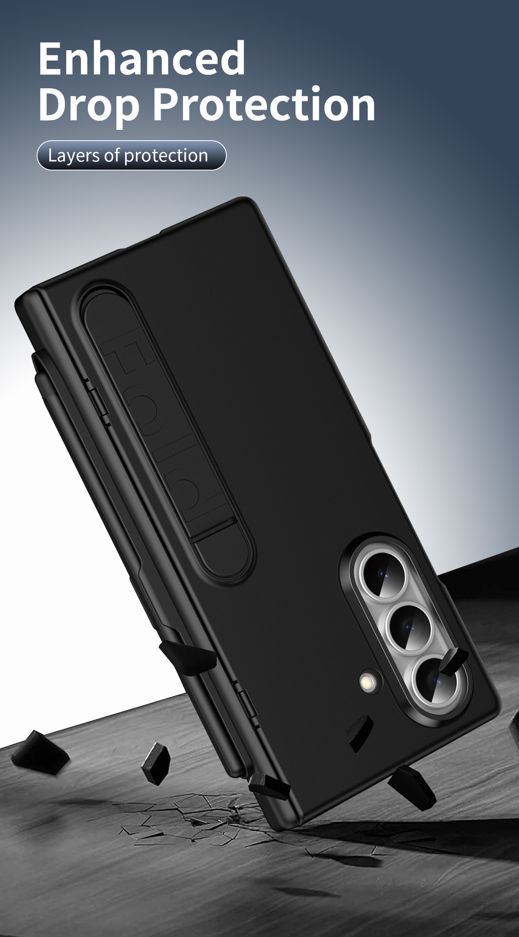Compatible with Samsung Z Fold8/7/6 phone case, pen slot, pen holder, hinge, full-coverage protective case.