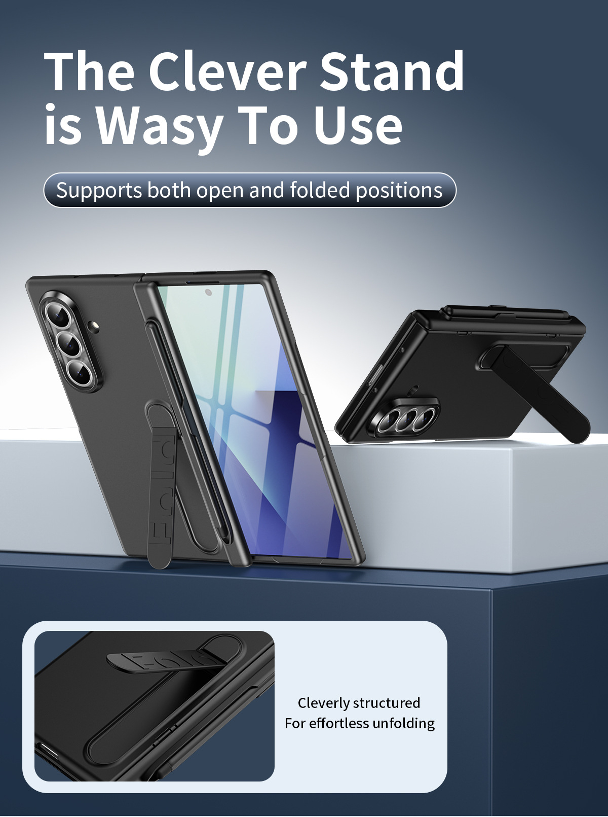 Compatible with Samsung Z Fold8/7/6 phone case, pen slot, pen holder, hinge, full-coverage protective case.