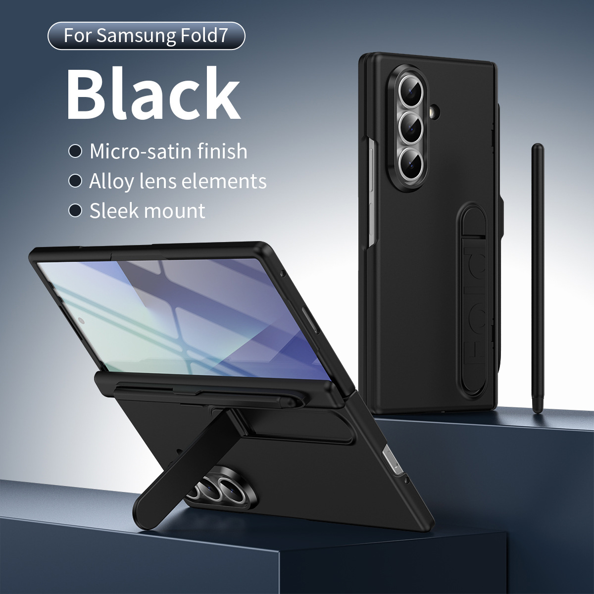 Compatible with Samsung Z Fold8/7/6 phone case, pen slot, pen holder, hinge, full-coverage protective case.