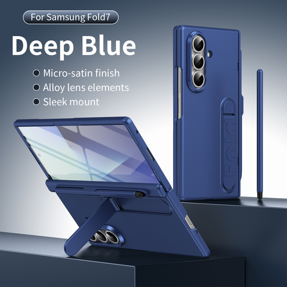 Compatible with Samsung Z Fold8/7/6 phone case, pen slot, pen holder, hinge, full-coverage protective case.