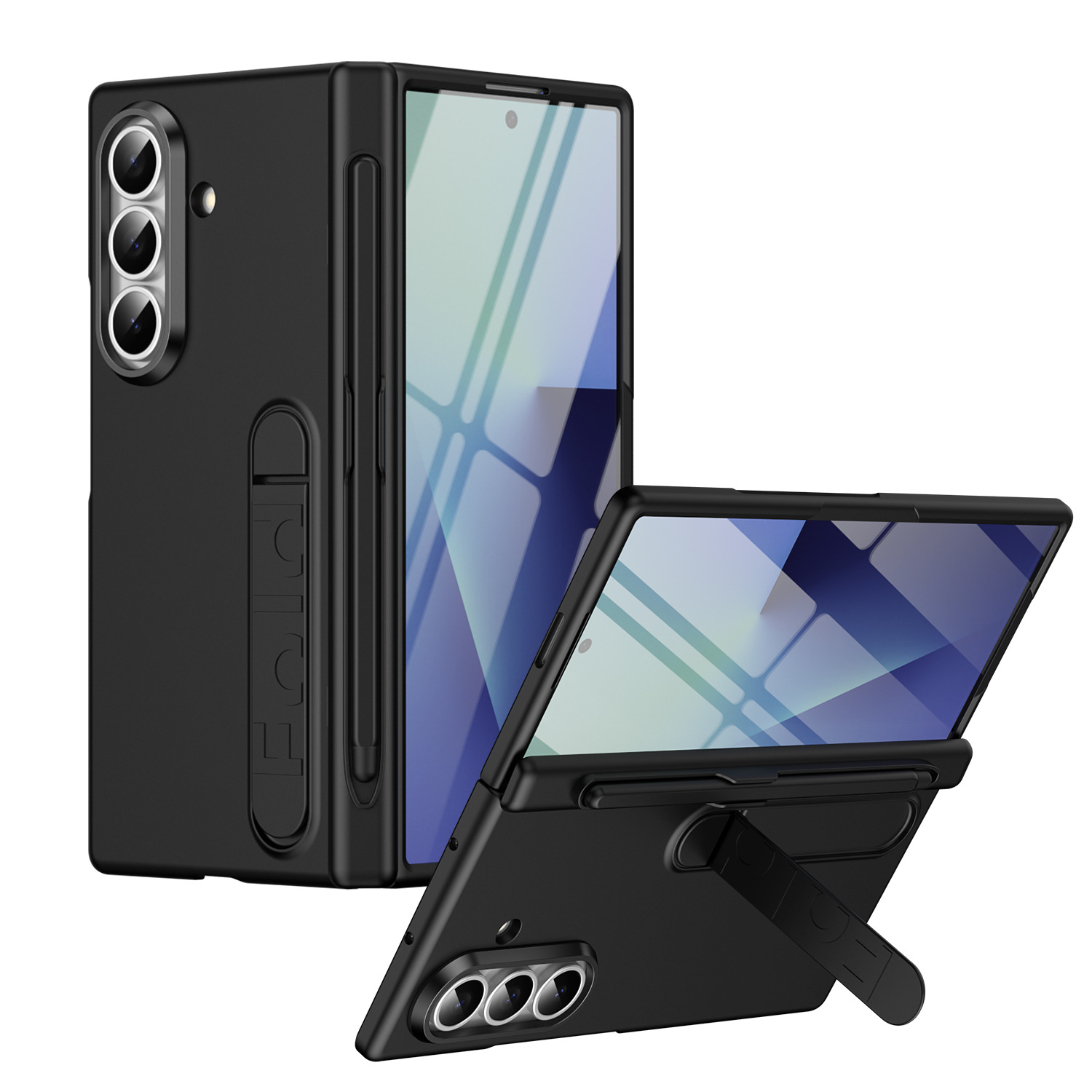 Compatible with Samsung Z Fold8/7/6 phone case, pen slot, pen holder, hinge, full-coverage protective case.