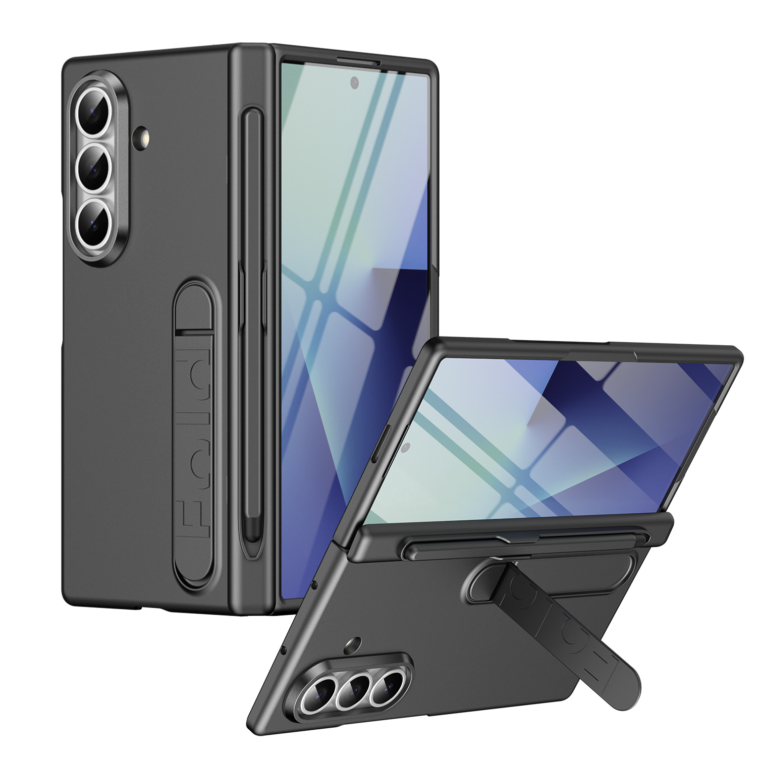 Compatible with Samsung Z Fold8/7/6 phone case, pen slot, pen holder, hinge, full-coverage protective case.