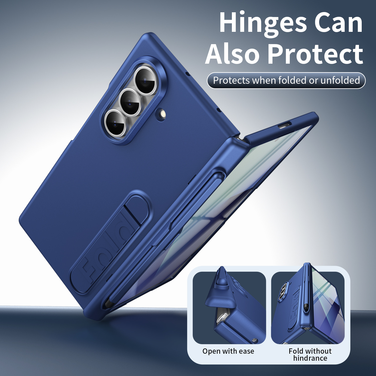 Compatible with Samsung Z Fold8/7/6 phone case, pen slot, pen holder, hinge, full-coverage protective case.