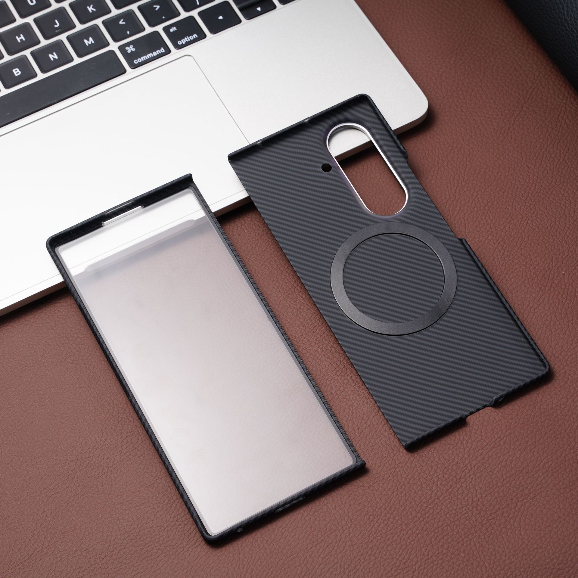 Compatible with Samsung Z Fold 8/7 phone case, textured 6/5, wireless charging, magnetic 4/3 carbon fiber case film protective case