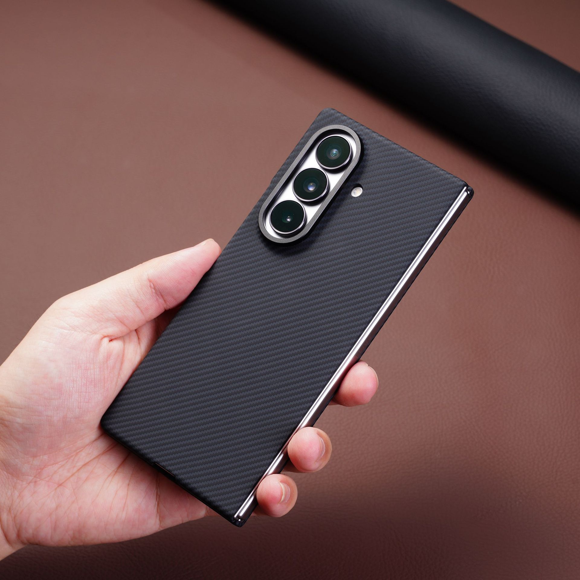 Compatible with Samsung Z Fold 8/7 phone case, textured 6/5, wireless charging, magnetic 4/3 carbon fiber case film protective case