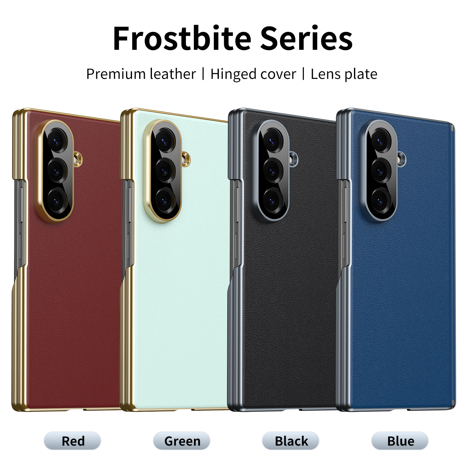 Compatible Samsung Z Fold8/7 phone case, electroplated leather, dual-axis, 6/5/4 folding screen, drop-proof protective case