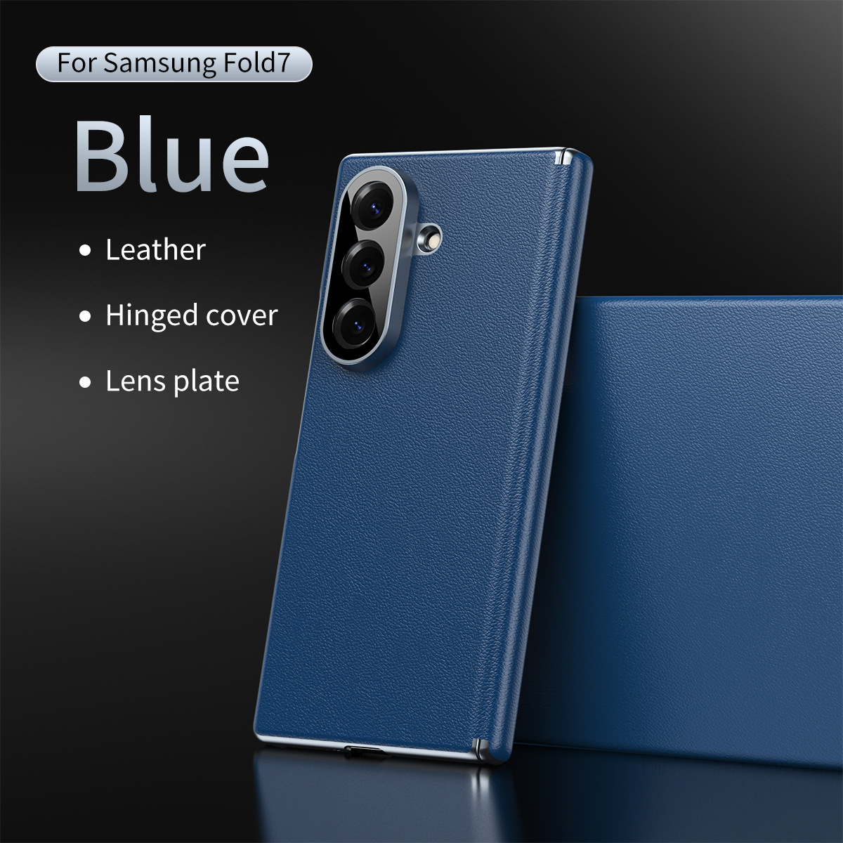 Compatible Samsung Z Fold8/7 phone case, electroplated leather, dual-axis, 6/5/4 folding screen, drop-proof protective case
