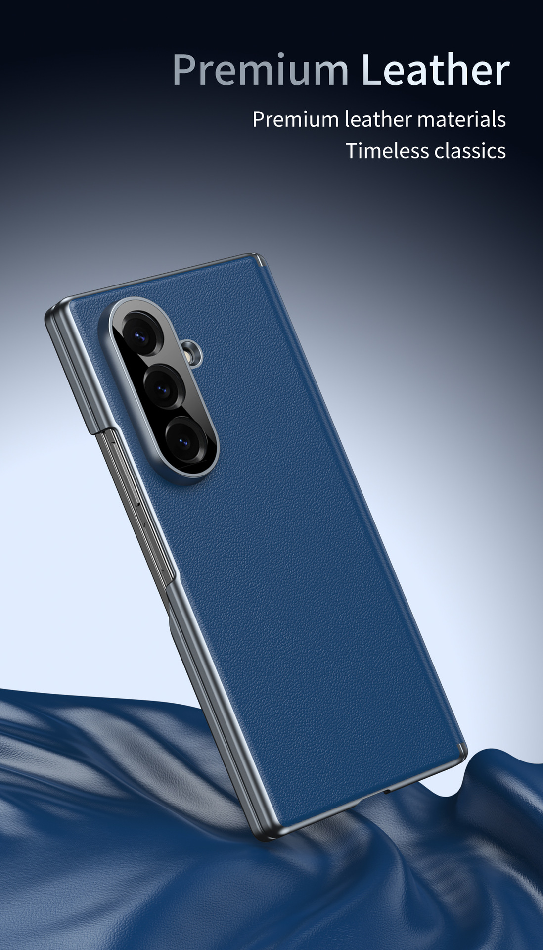 Compatible Samsung Z Fold8/7 phone case, electroplated leather, dual-axis, 6/5/4 folding screen, drop-proof protective case