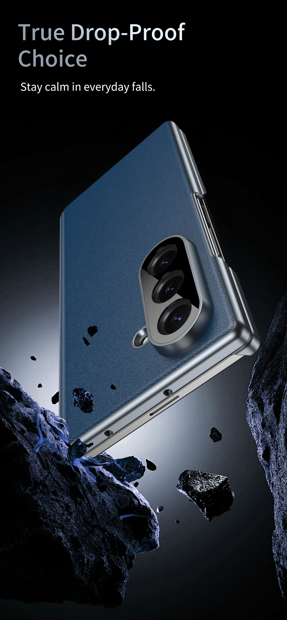 Compatible Samsung Z Fold8/7 phone case, electroplated leather, dual-axis, 6/5/4 folding screen, drop-proof protective case