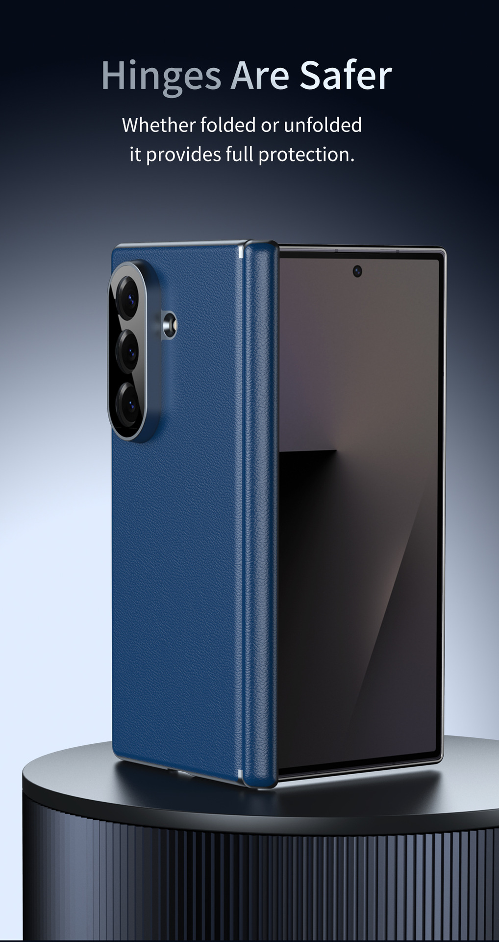 Compatible Samsung Z Fold8/7 phone case, electroplated leather, dual-axis, 6/5/4 folding screen, drop-proof protective case