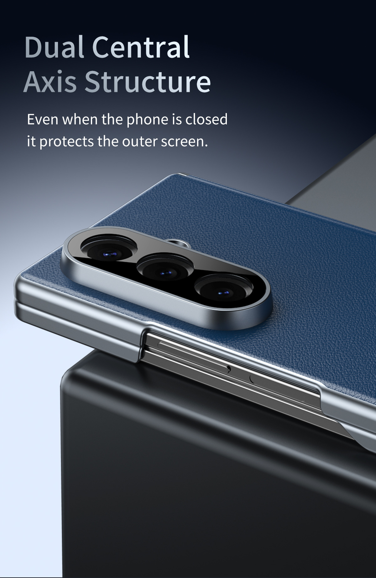 Compatible Samsung Z Fold8/7 phone case, electroplated leather, dual-axis, 6/5/4 folding screen, drop-proof protective case