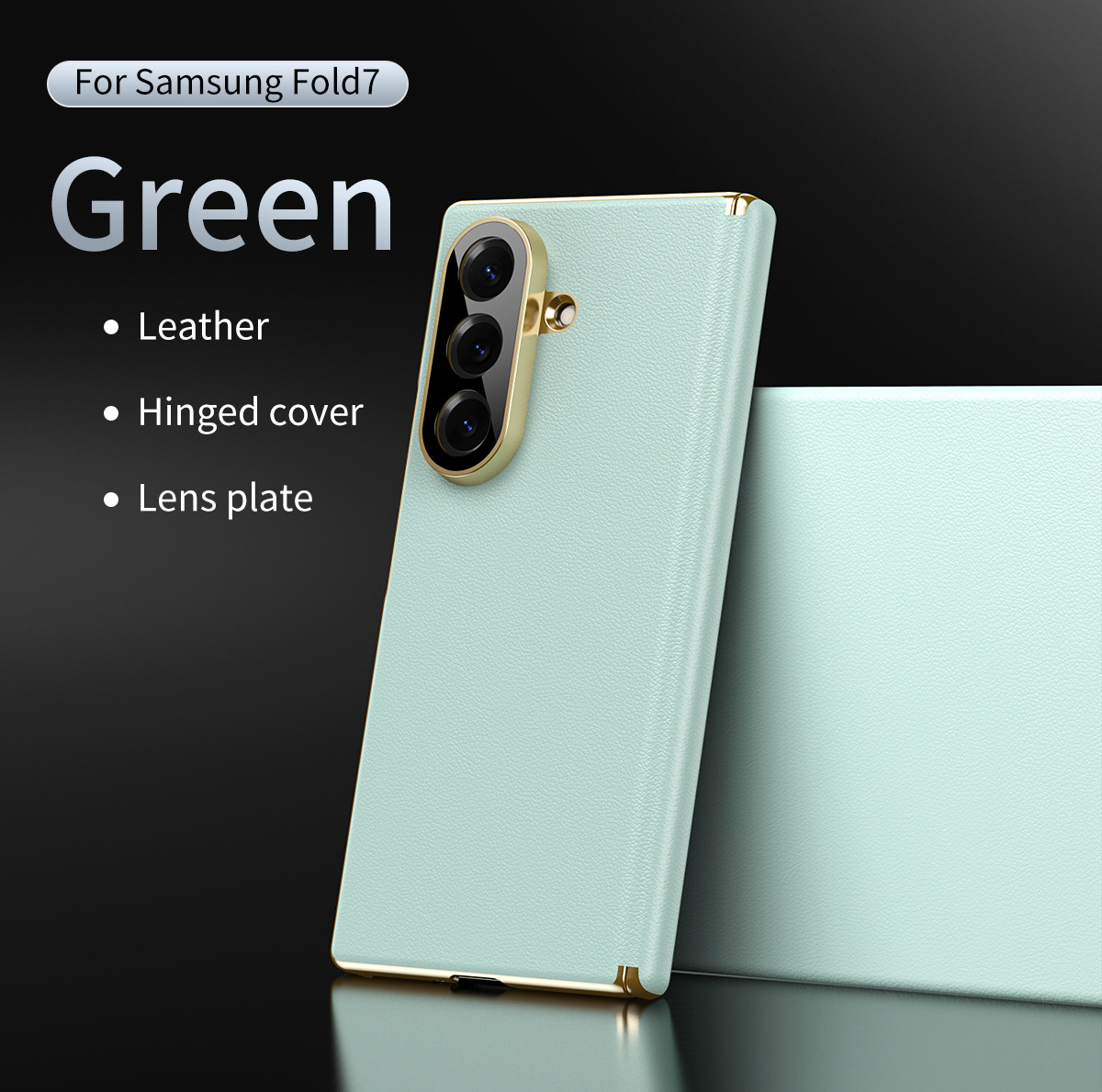 Compatible Samsung Z Fold8/7 phone case, electroplated leather, dual-axis, 6/5/4 folding screen, drop-proof protective case