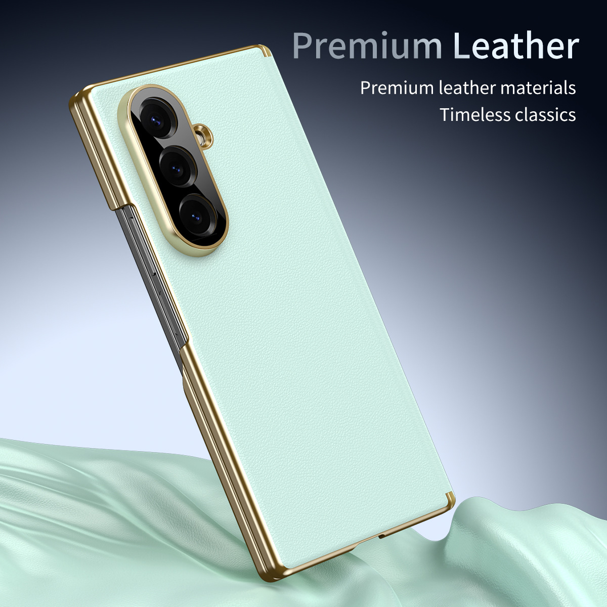 Compatible Samsung Z Fold8/7 phone case, electroplated leather, dual-axis, 6/5/4 folding screen, drop-proof protective case
