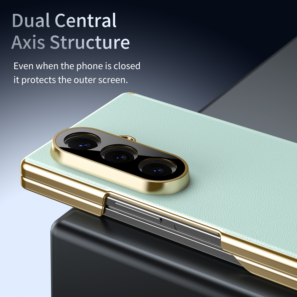 Compatible Samsung Z Fold8/7 phone case, electroplated leather, dual-axis, 6/5/4 folding screen, drop-proof protective case