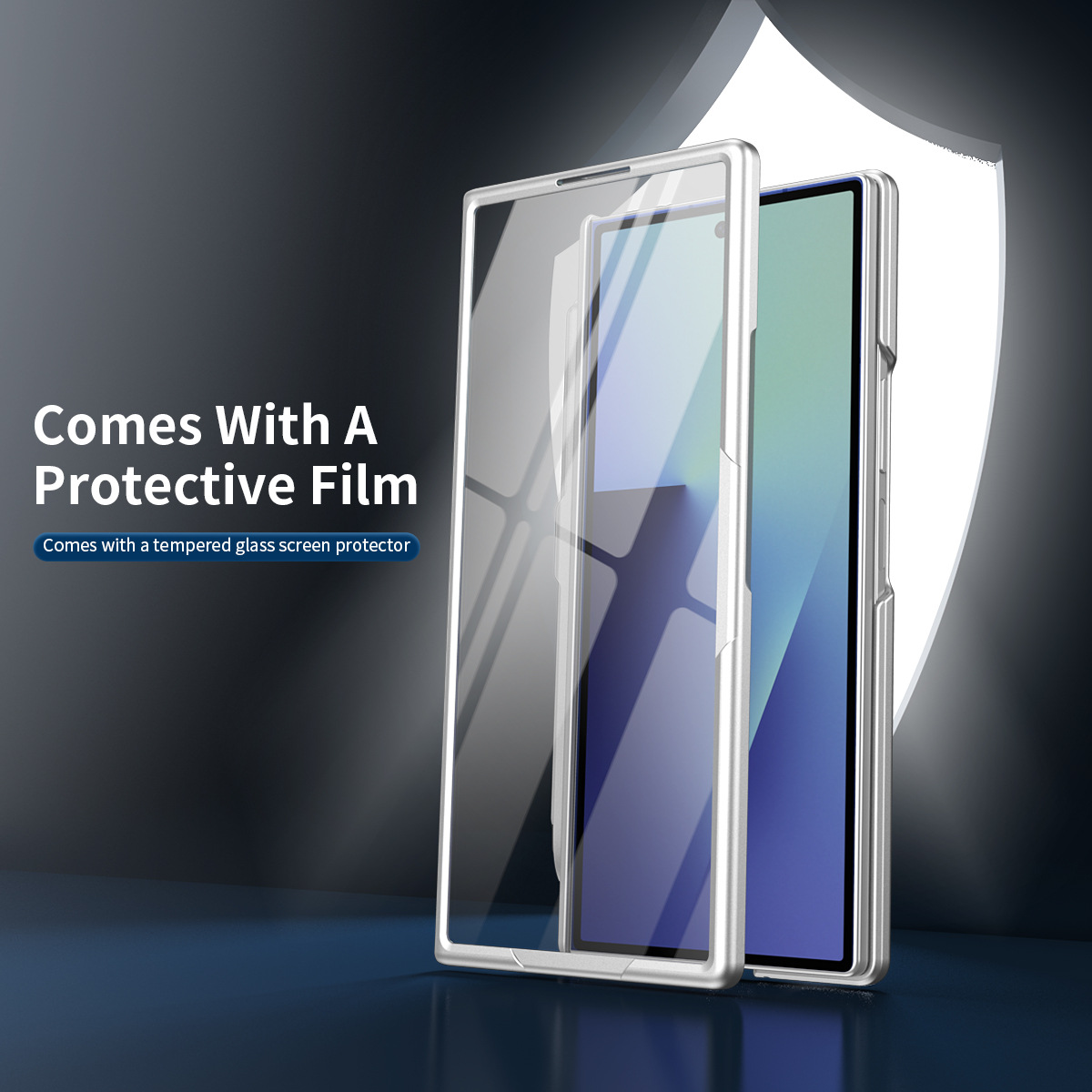 Compatible with Samsung Z Fold8/7/6 phone case, magnetic rotating stand with pen, 5/4/3 hinge, full coverage.