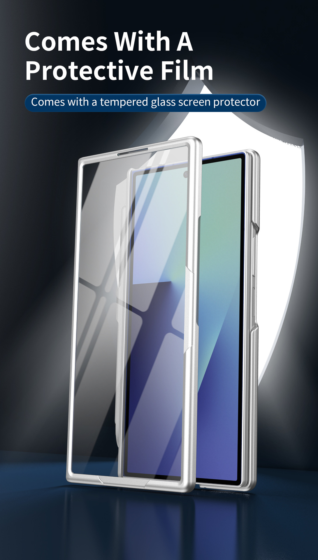 Compatible with Samsung Z Fold8/7/6 phone case, magnetic rotating stand with pen, 5/4/3 hinge, full coverage.