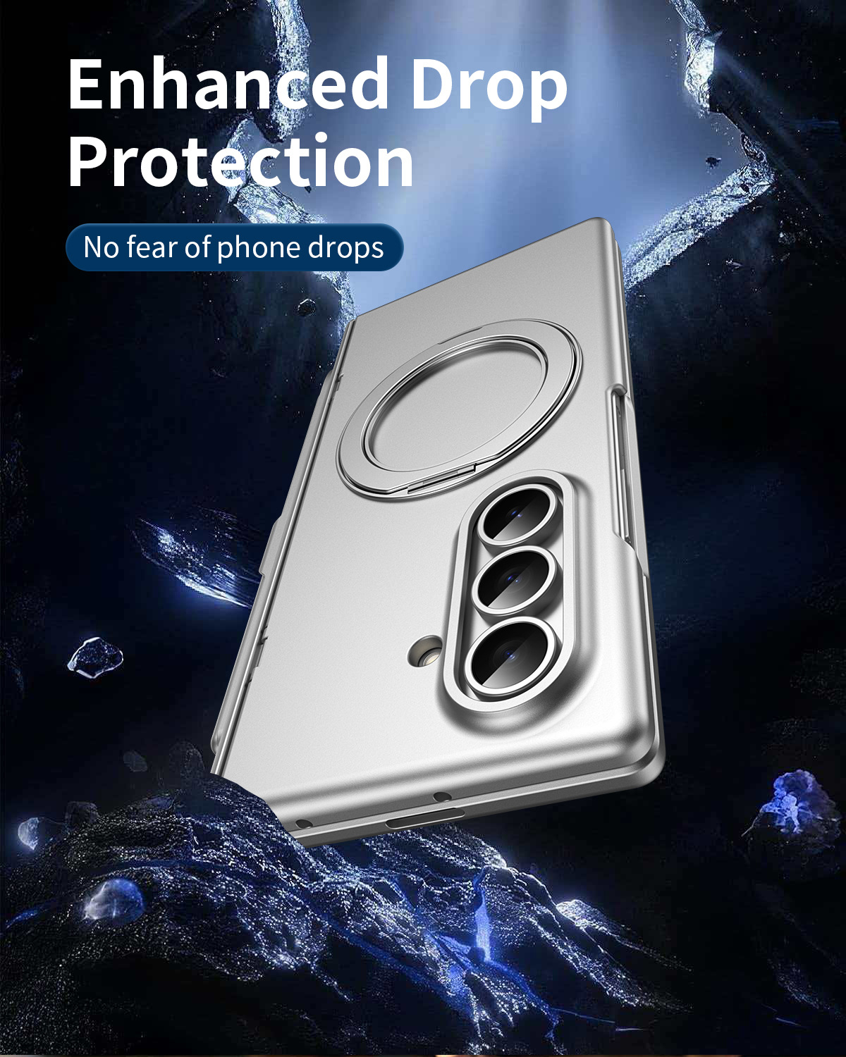 Compatible with Samsung Z Fold8/7/6 phone case, magnetic rotating stand with pen, 5/4/3 hinge, full coverage.