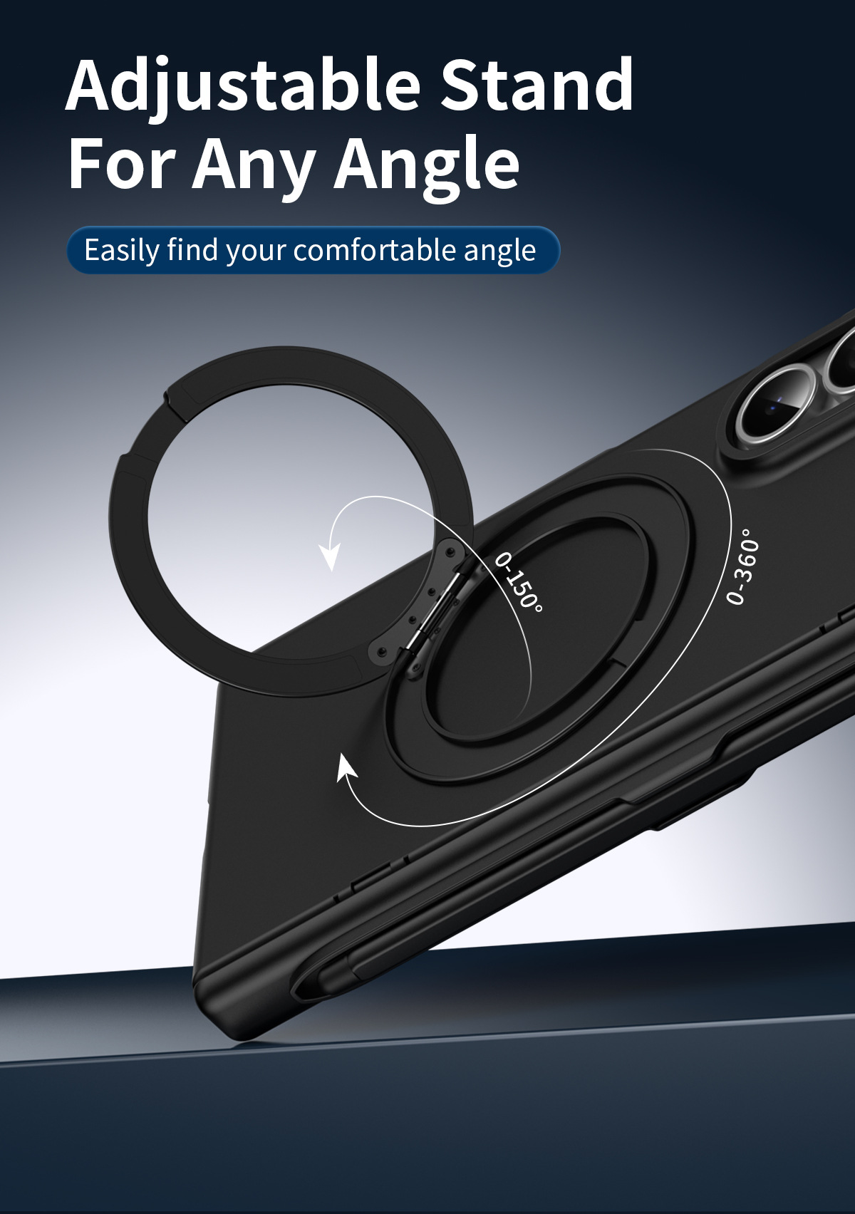 Compatible with Samsung Z Fold8/7/6 phone case, magnetic rotating stand with pen, 5/4/3 hinge, full coverage.