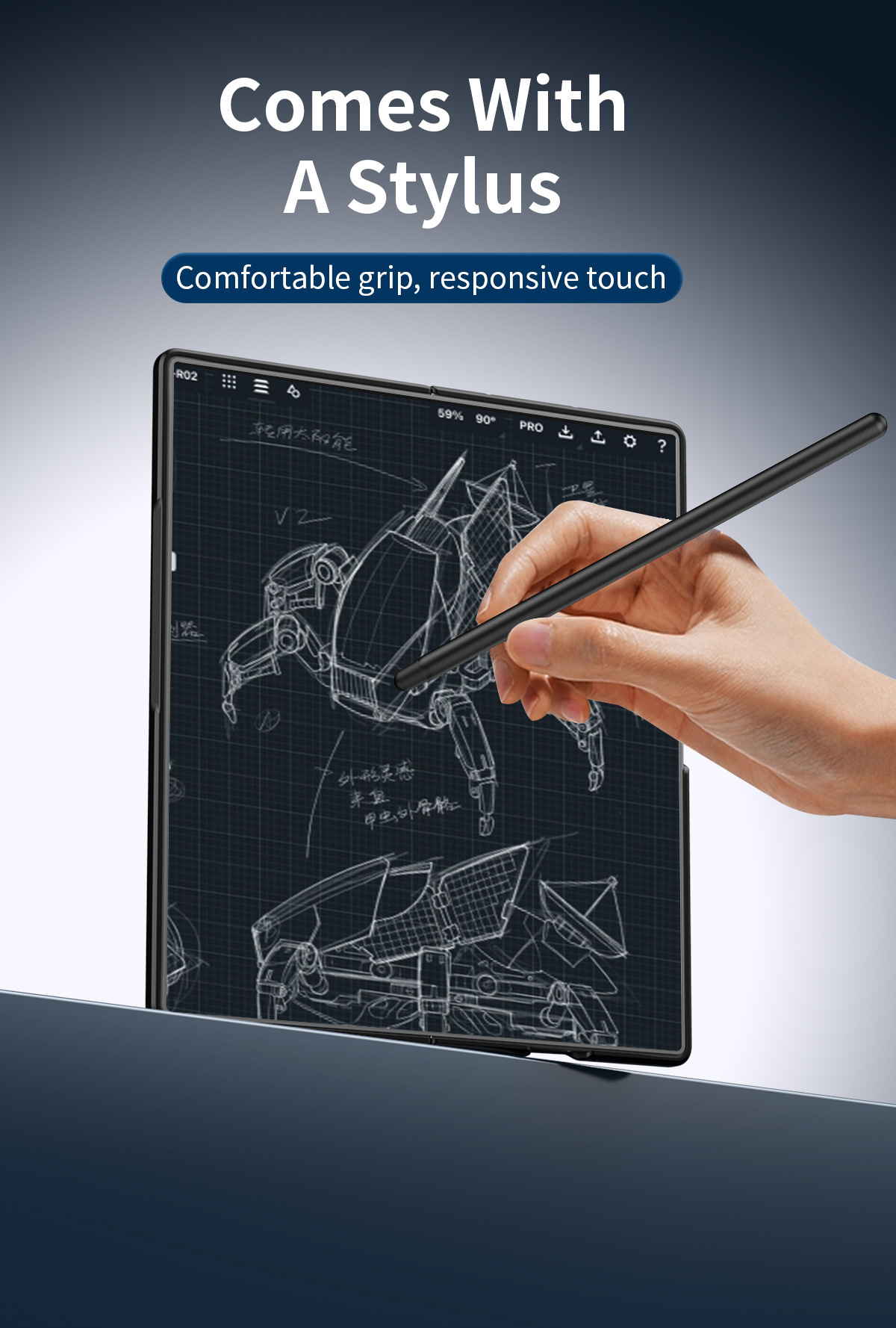 Compatible with Samsung Z Fold8/7/6 phone case, magnetic rotating stand with pen, 5/4/3 hinge, full coverage.