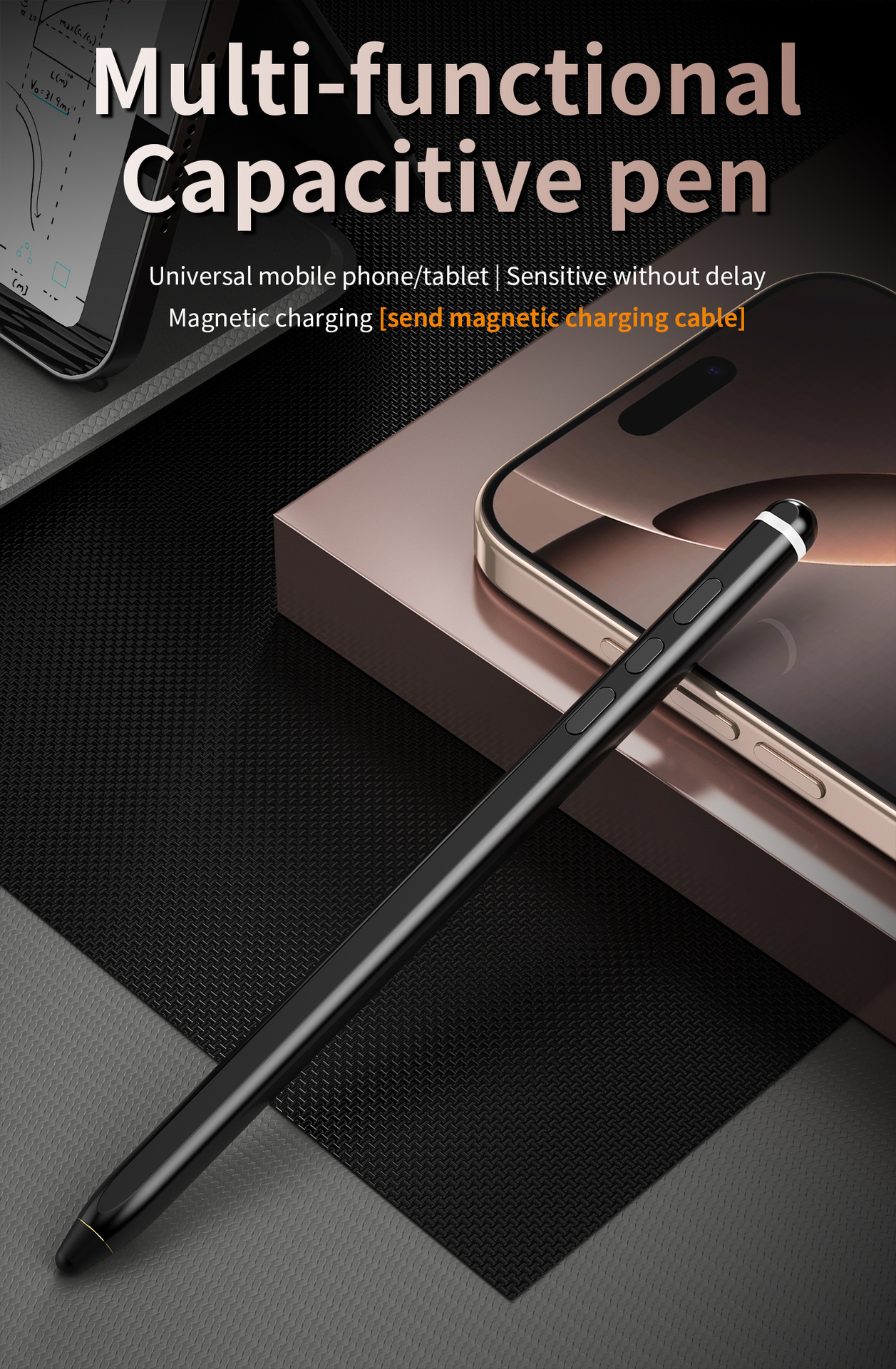 Compatible with Samsung ZFold8/7 Bluetooth electronic pen, Apple and Huawei smart remote photography touch stylus