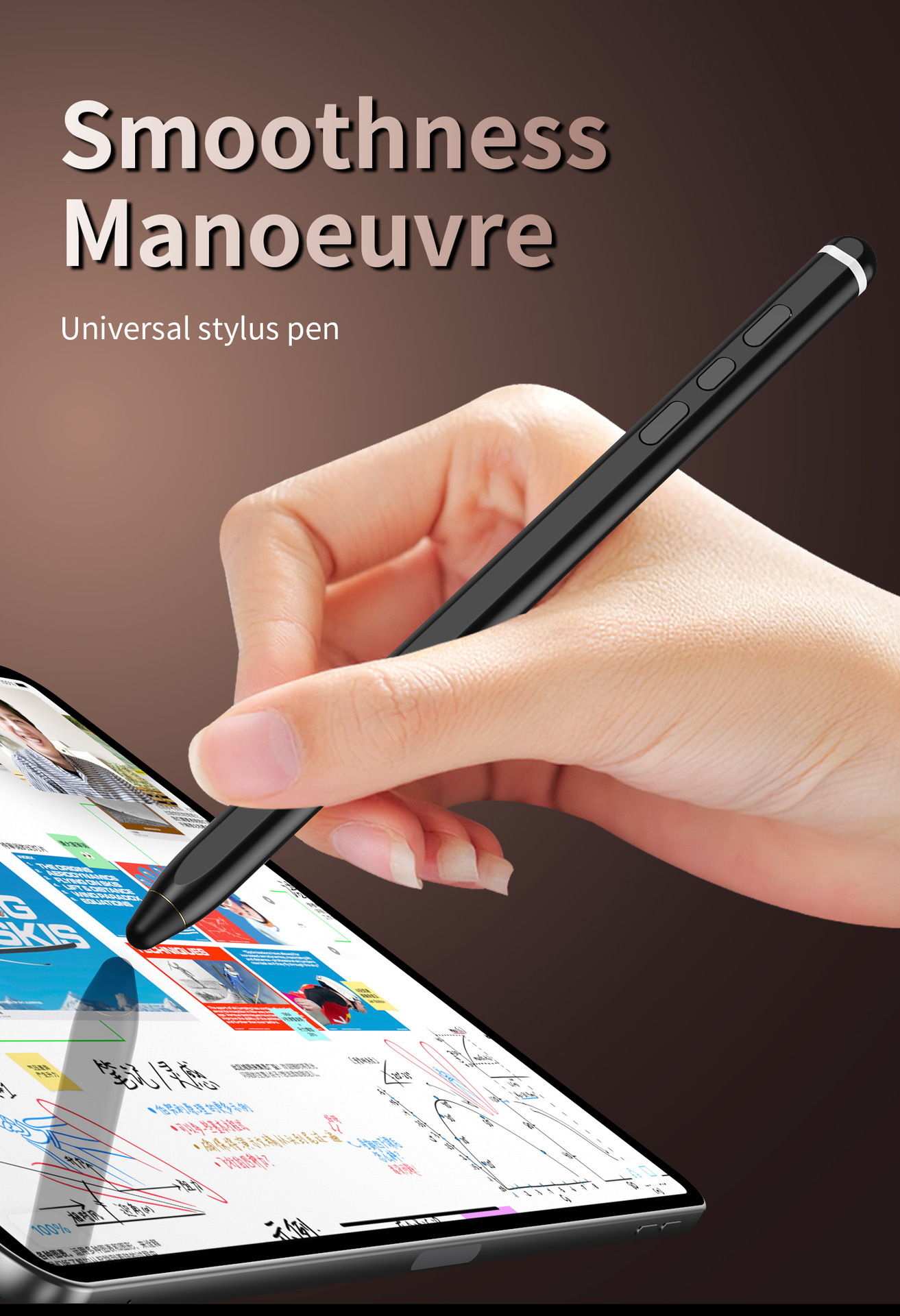 Compatible with Samsung ZFold8/7 Bluetooth electronic pen, Apple and Huawei smart remote photography touch stylus