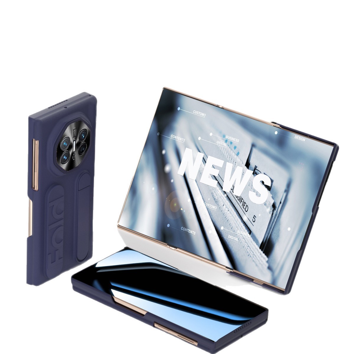 Compatible with Huawei Mate XTS phone case, Mate XT tri-fold screen wrist strap stand hinge drop protection case