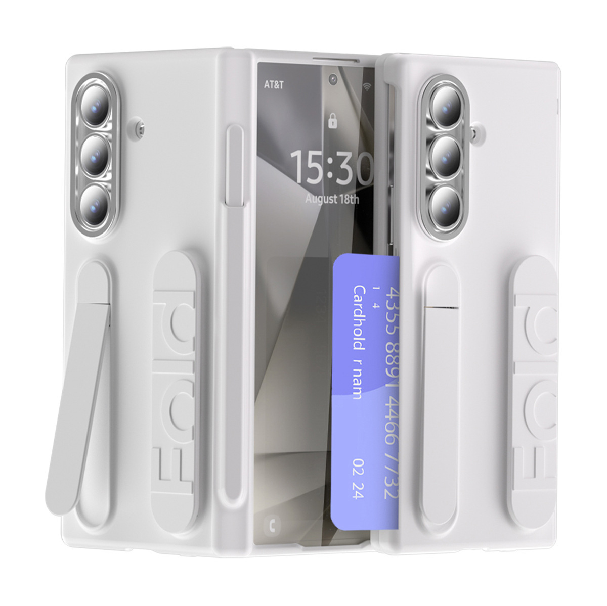Samsung Z Fold 8/7 Phone Case TriFold with SIM Card Insert, Pen, Hinge, 6/5-inch Full Coverage Protective Case