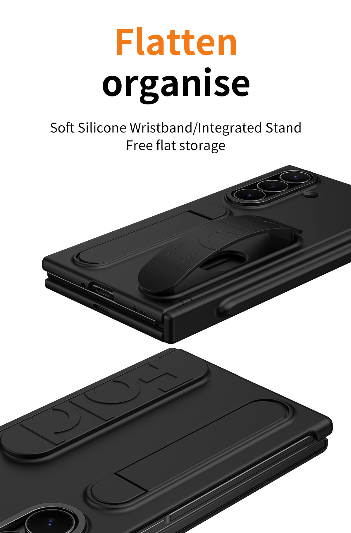 Samsung Z Fold 8/7 Phone Case TriFold with SIM Card Insert, Pen, Hinge, 6/5-inch Full Coverage Protective Case