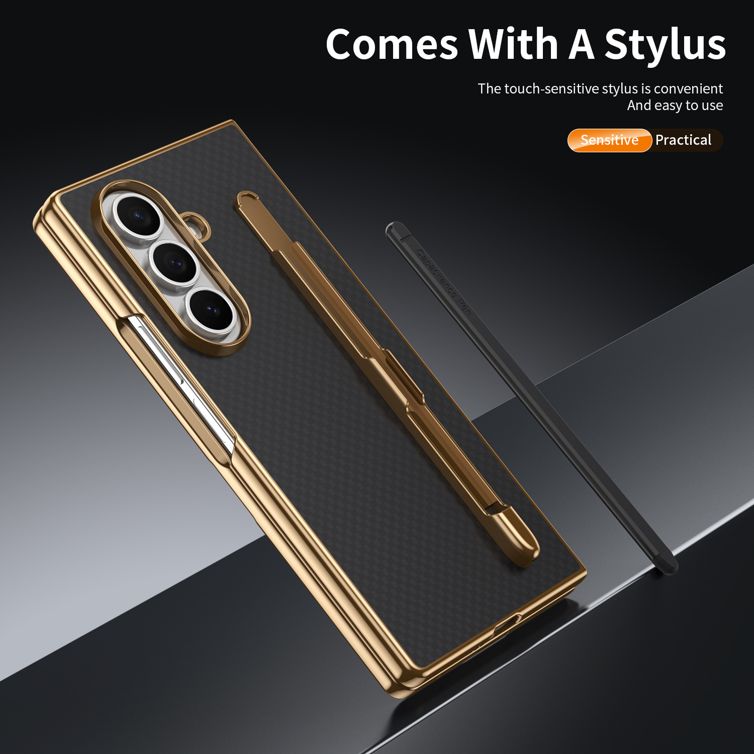 Compatible Samsung Z Fold8 Ultra phone case 7/6 with pen, electroplated Kevlar texture 5/4/3 shockproof protective case