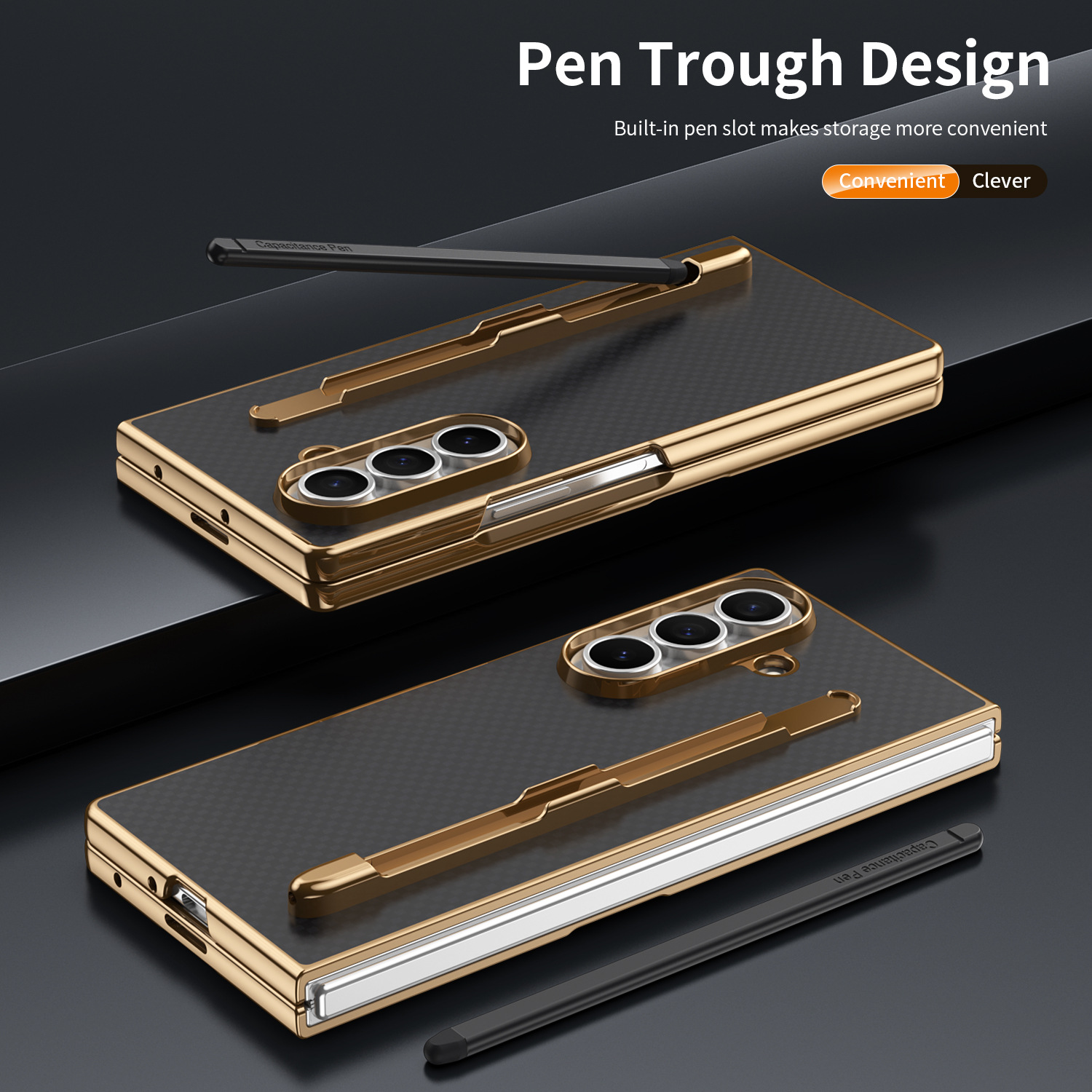 Compatible Samsung Z Fold8 Ultra phone case 7/6 with pen, electroplated Kevlar texture 5/4/3 shockproof protective case
