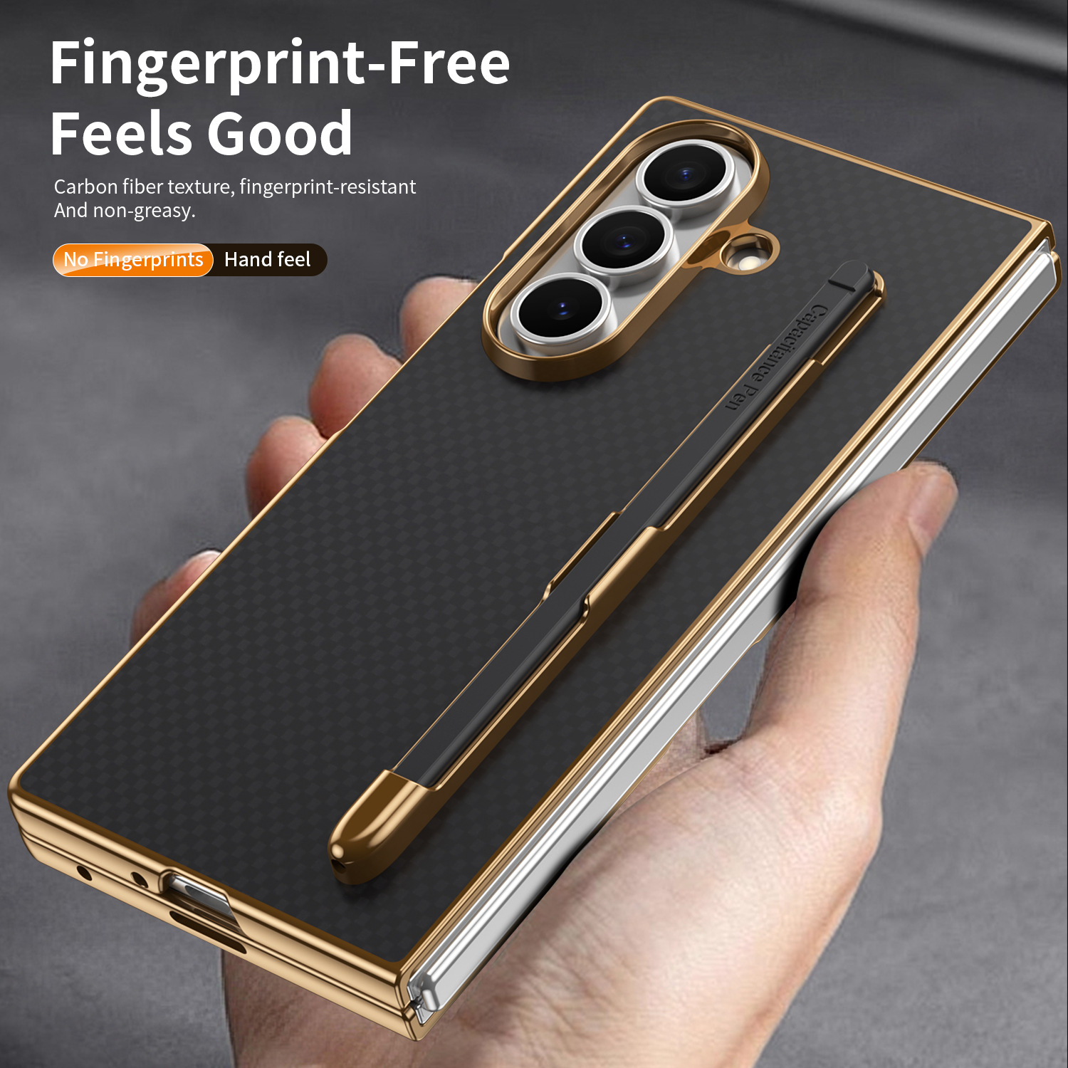 Compatible Samsung Z Fold8 Ultra phone case 7/6 with pen, electroplated Kevlar texture 5/4/3 shockproof protective case