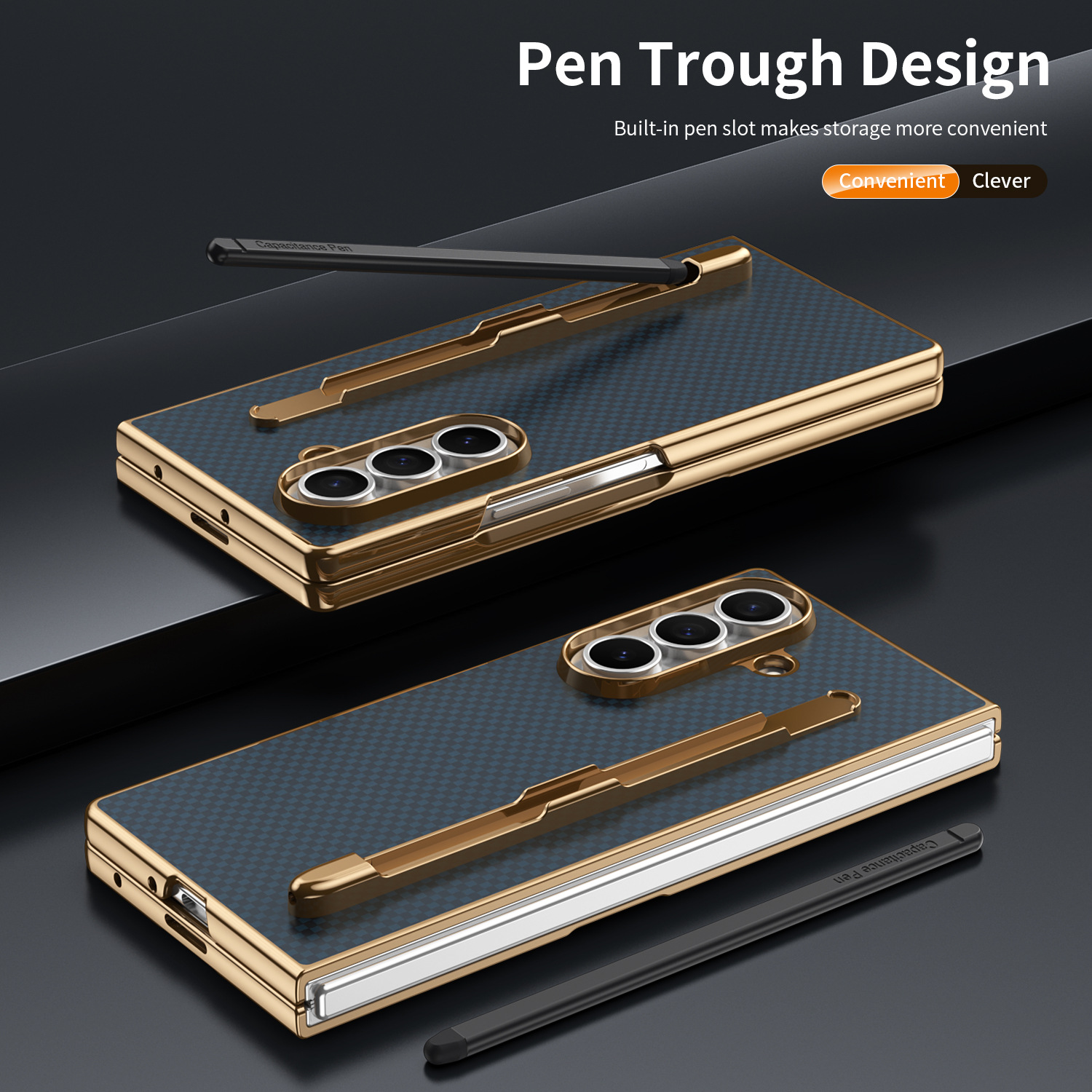Compatible Samsung Z Fold8 Ultra phone case 7/6 with pen, electroplated Kevlar texture 5/4/3 shockproof protective case