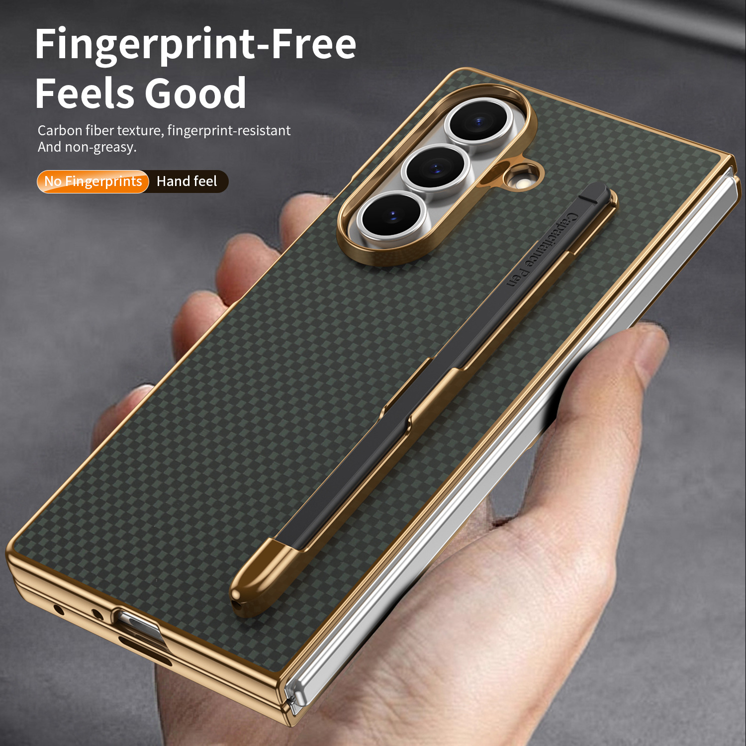 Compatible Samsung Z Fold8 Ultra phone case 7/6 with pen, electroplated Kevlar texture 5/4/3 shockproof protective case