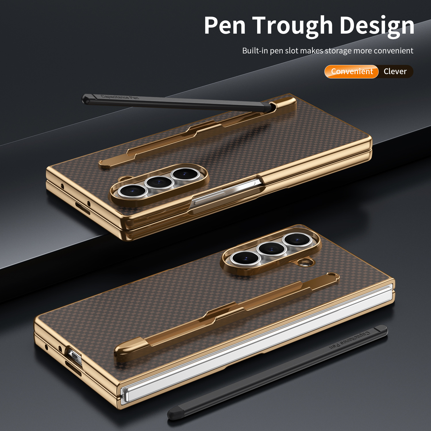 Compatible Samsung Z Fold8 Ultra phone case 7/6 with pen, electroplated Kevlar texture 5/4/3 shockproof protective case