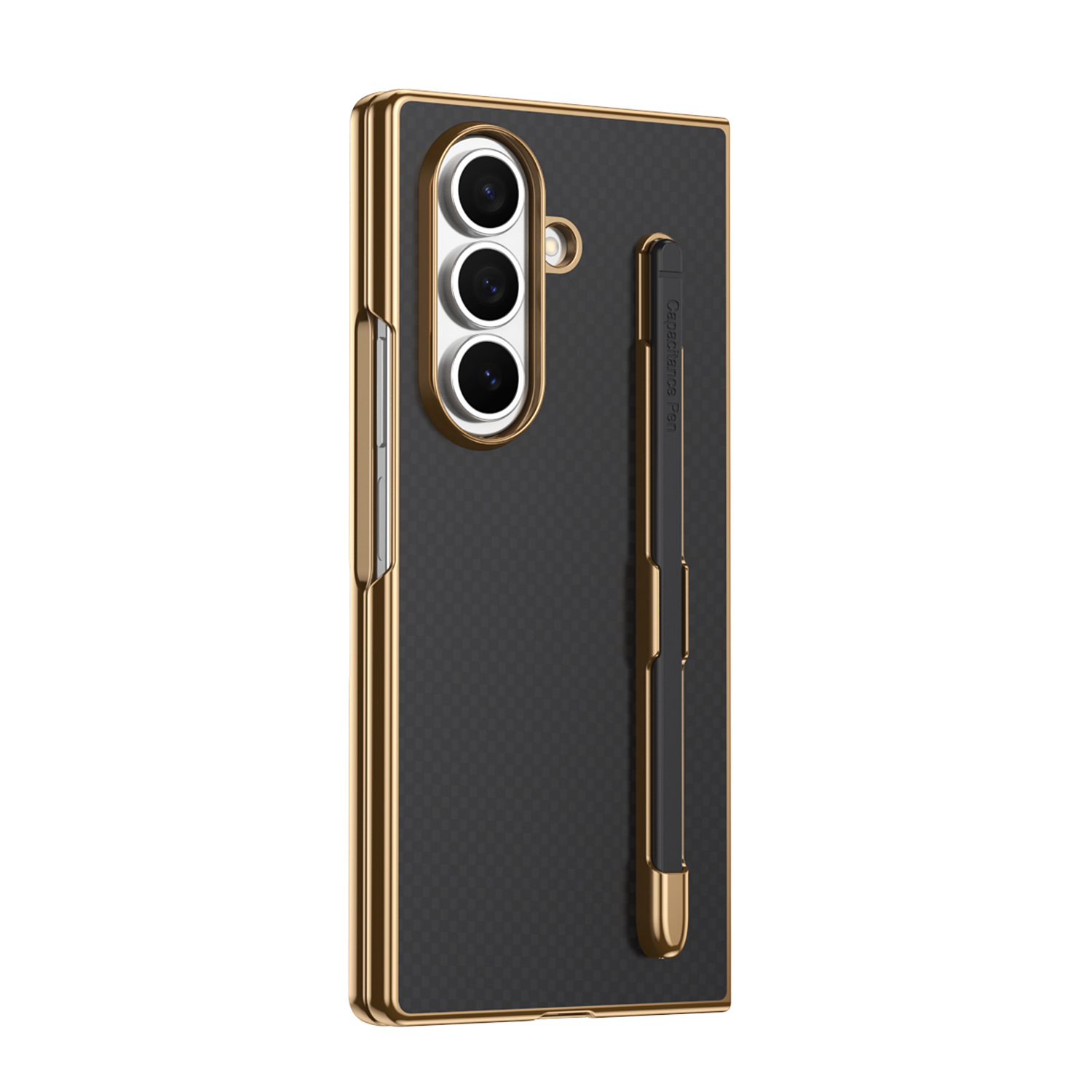 Compatible Samsung Z Fold8 Ultra phone case 7/6 with pen, electroplated Kevlar texture 5/4/3 shockproof protective case