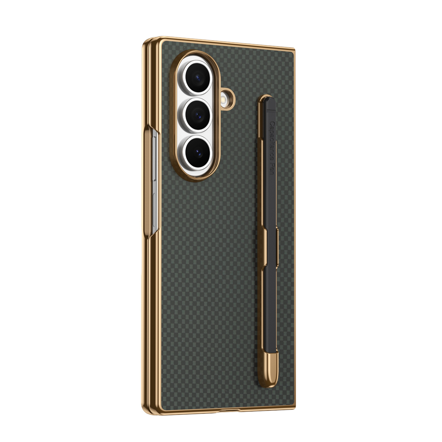 Compatible Samsung Z Fold8 Ultra phone case 7/6 with pen, electroplated Kevlar texture 5/4/3 shockproof protective case