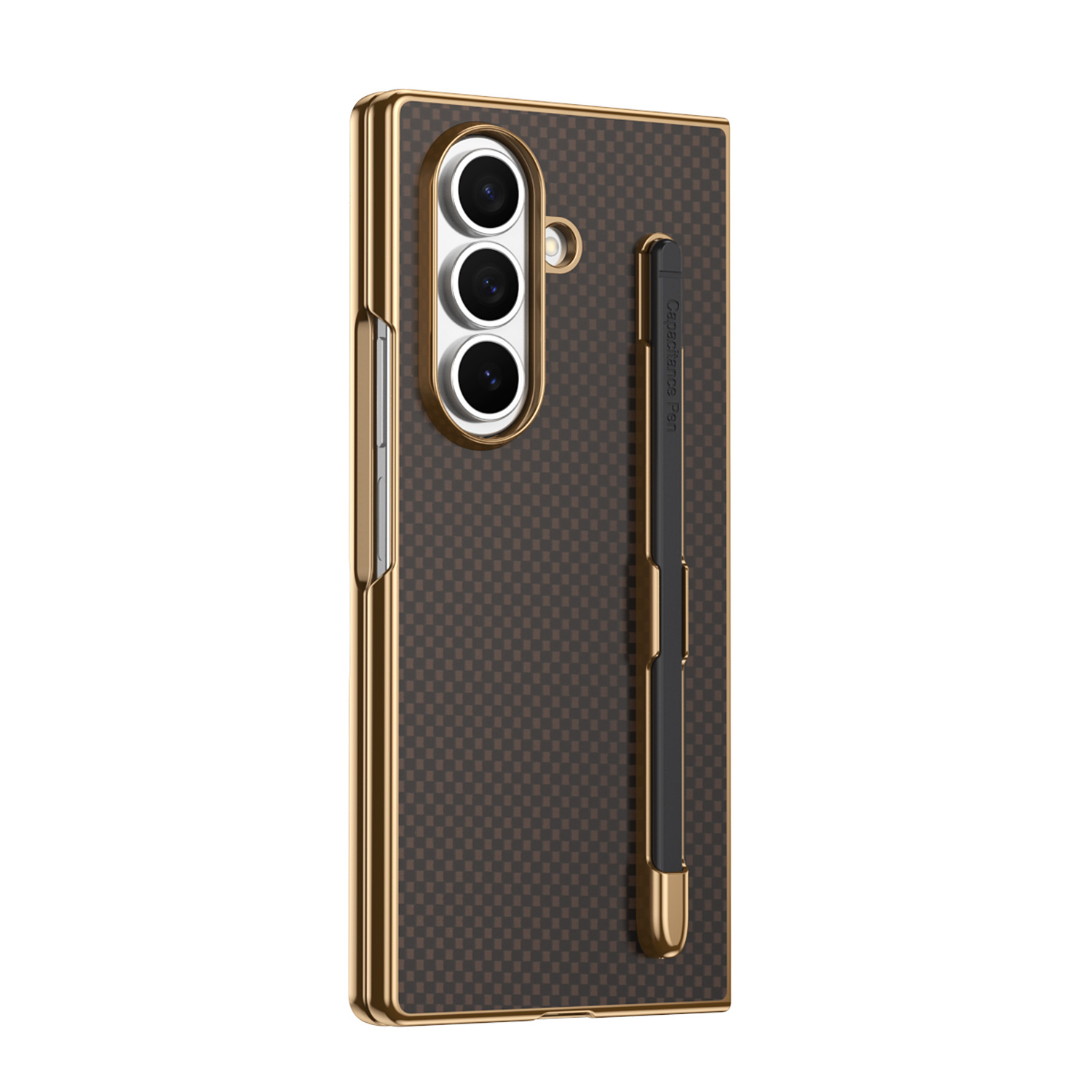Compatible Samsung Z Fold8 Ultra phone case 7/6 with pen, electroplated Kevlar texture 5/4/3 shockproof protective case