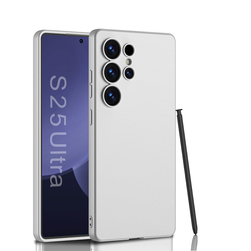 Compatible with Samsung S26 Ultra phone case and S25 Ultra skin-feel frosted PC ultra-thin full-coverage protective case for cross-border e-commerce. - S25U - Elegant Silver [Fine Hole] PC 