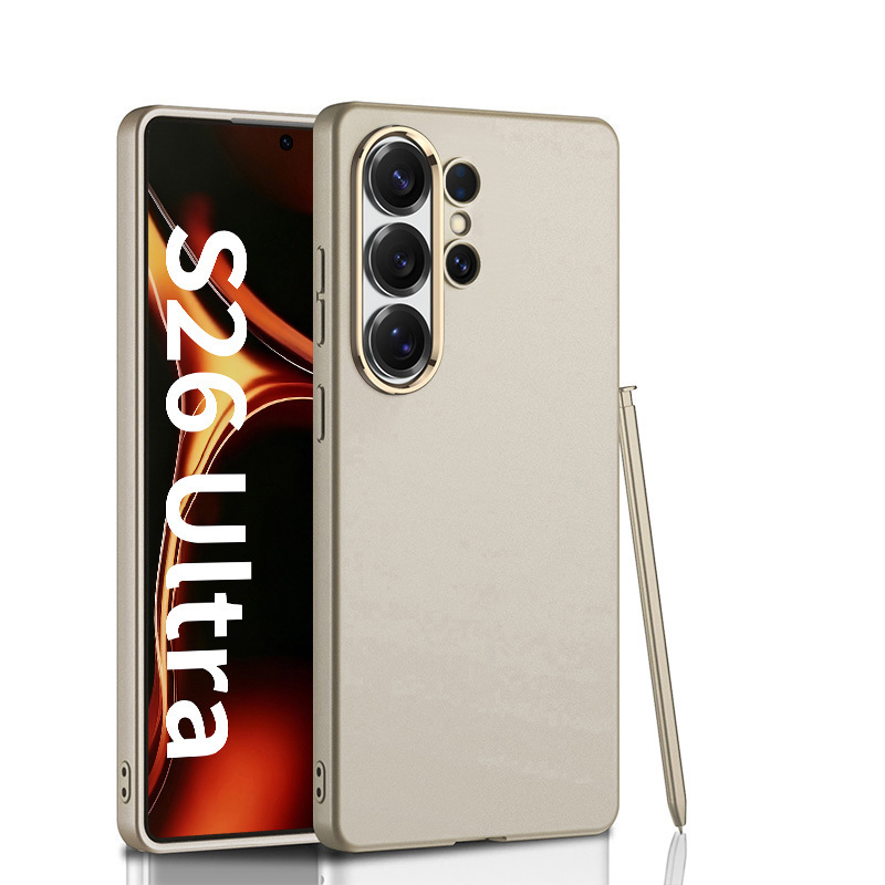Compatible with Samsung S26 Ultra phone case and S25 Ultra skin-feel frosted PC ultra-thin full-coverage protective case for cross-border e-commerce. - S26U - Titanium Gray [Large Hole] PC 