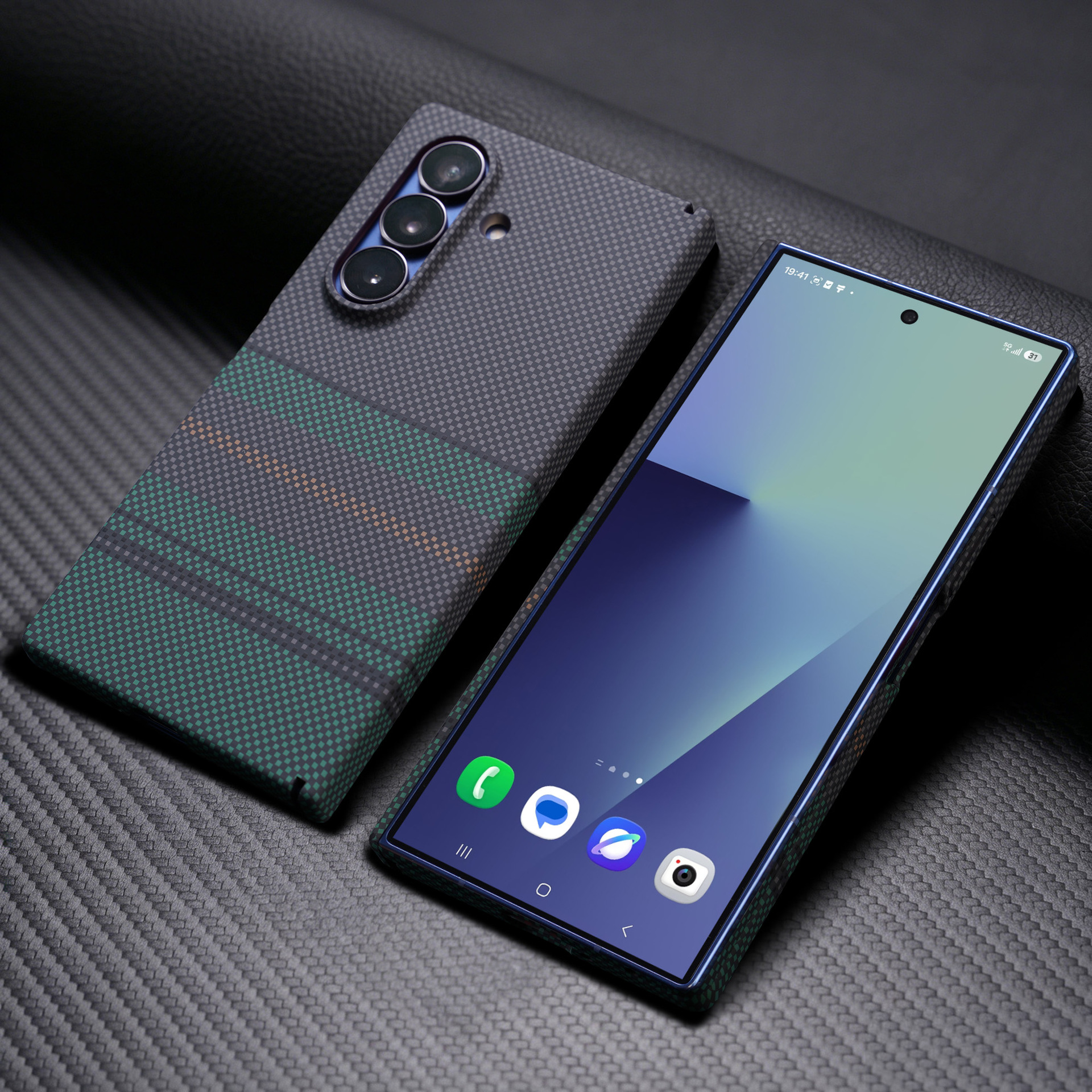 Compatible with Samsung Z Fold8 Ultra phone case, 7/6 inches with built-in wireless charging and magnetic attachment, 5/4 inches with central axis full-coverage protective case. - Green [Frameless] Dreamy Z Fold8ultra