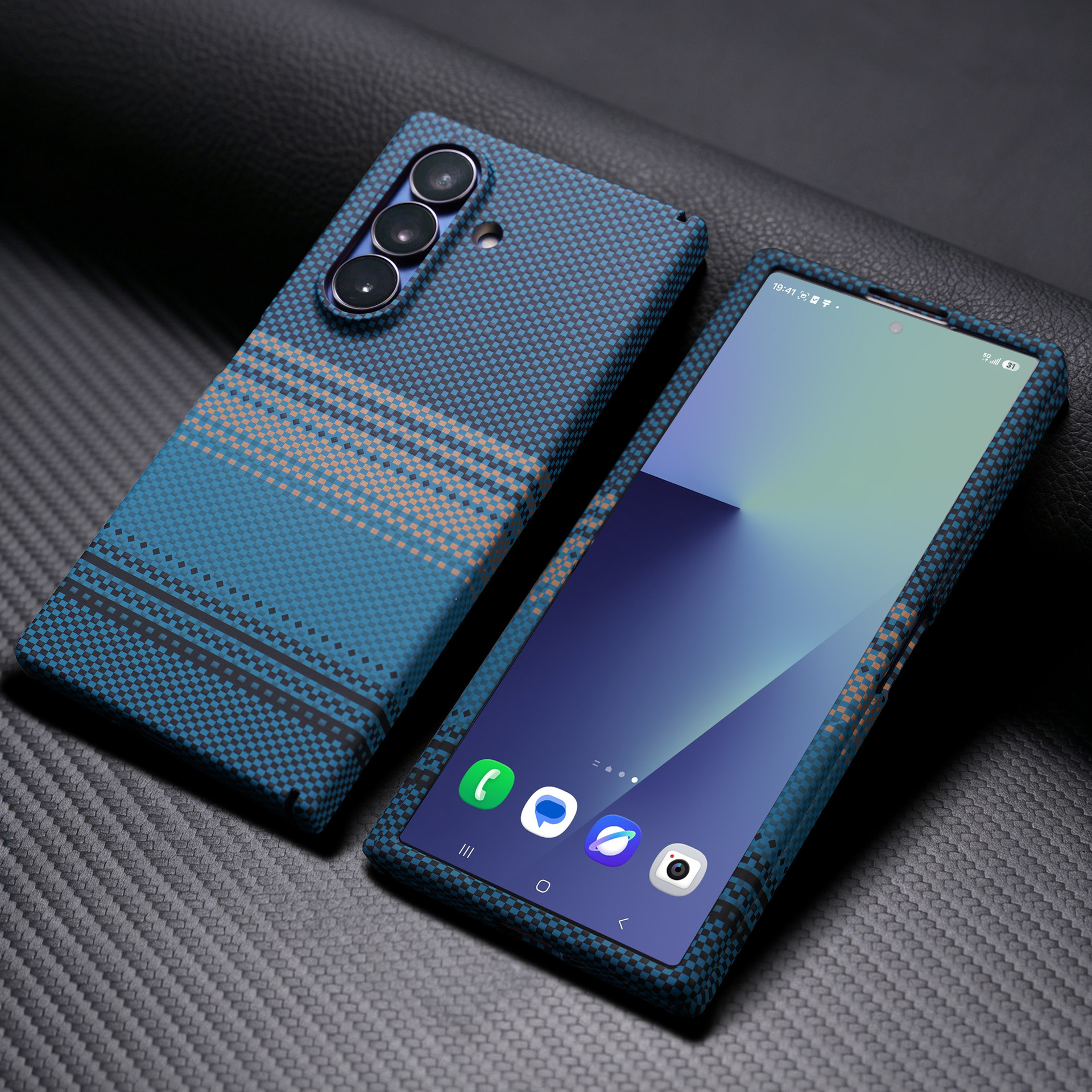 Compatible with Samsung Z Fold8 Ultra phone case, 7/6 inches with built-in wireless charging and magnetic attachment, 5/4 inches with central axis full-coverage protective case. - Blue [Shell] Dreamy Z Fold8ultra