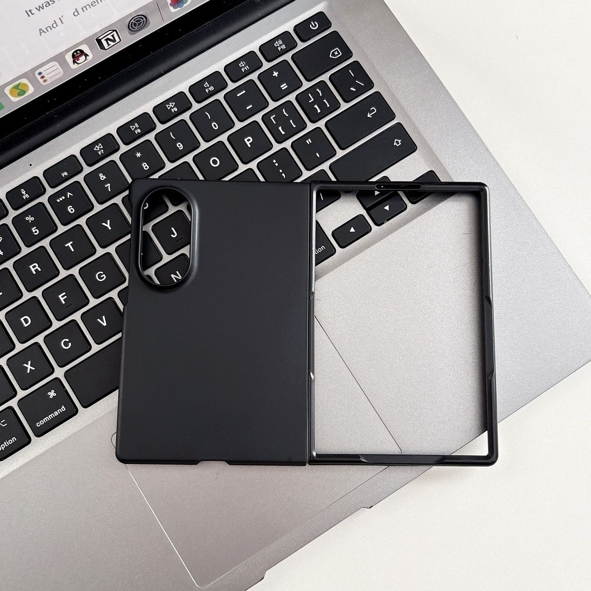 Compatible with Samsung Z Fold8/7 phone case, transparent 6/5/4 frosted, airbag 3/2 drop-proof folding protective case W25 - Matte Black Z Fold8ultra